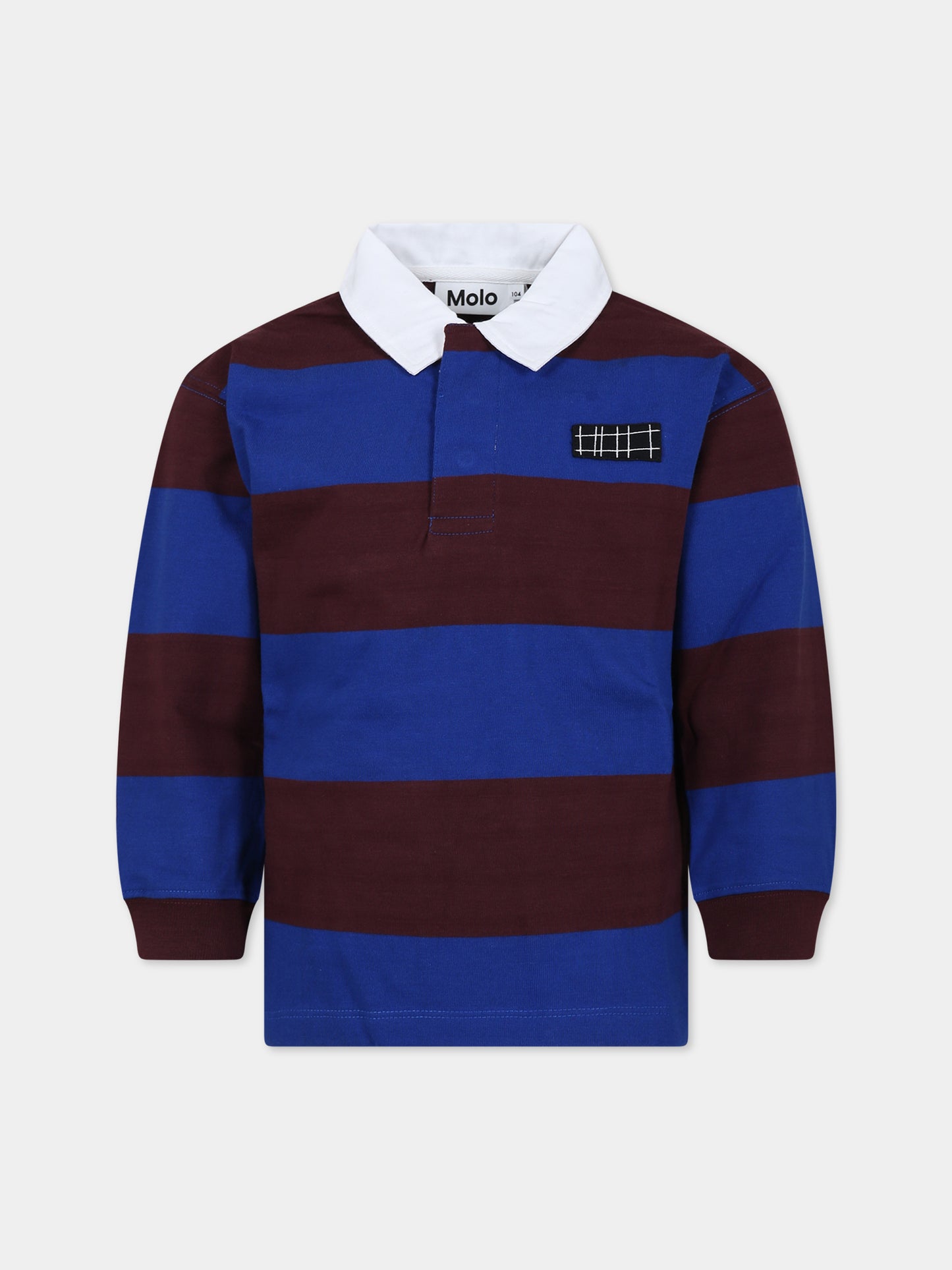 Polo blu per bambino con logo,Molo,6W23A401 8832