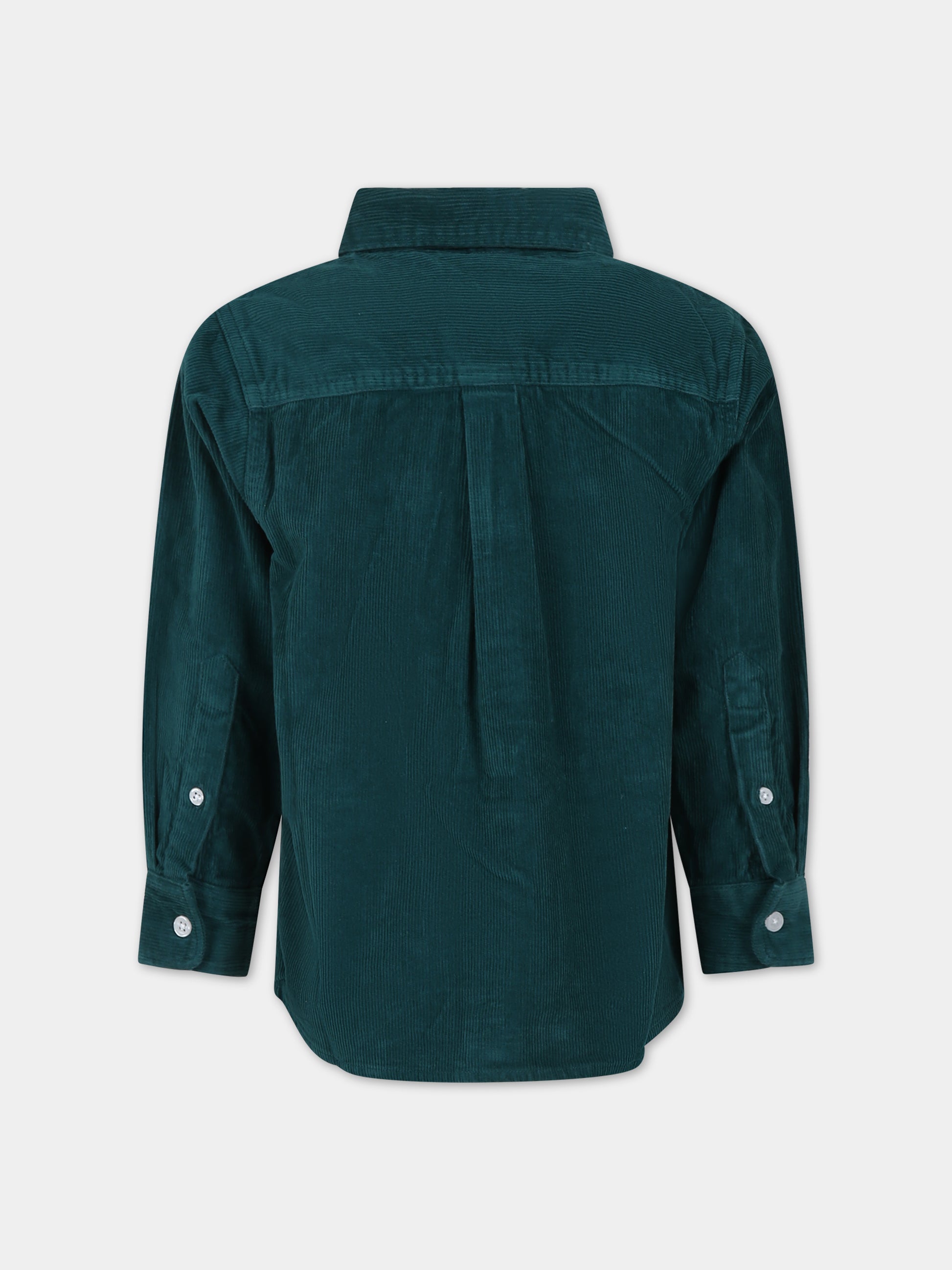 Camicia verde per bambino con logo,Molo,1W23C203 8801