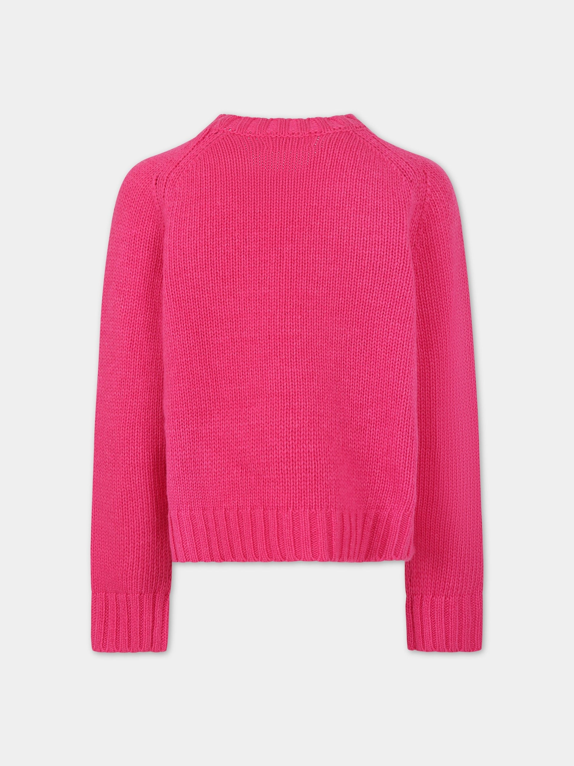 Maglione fucsia per bambina con coniglio,Molo,2W23K207 3286
