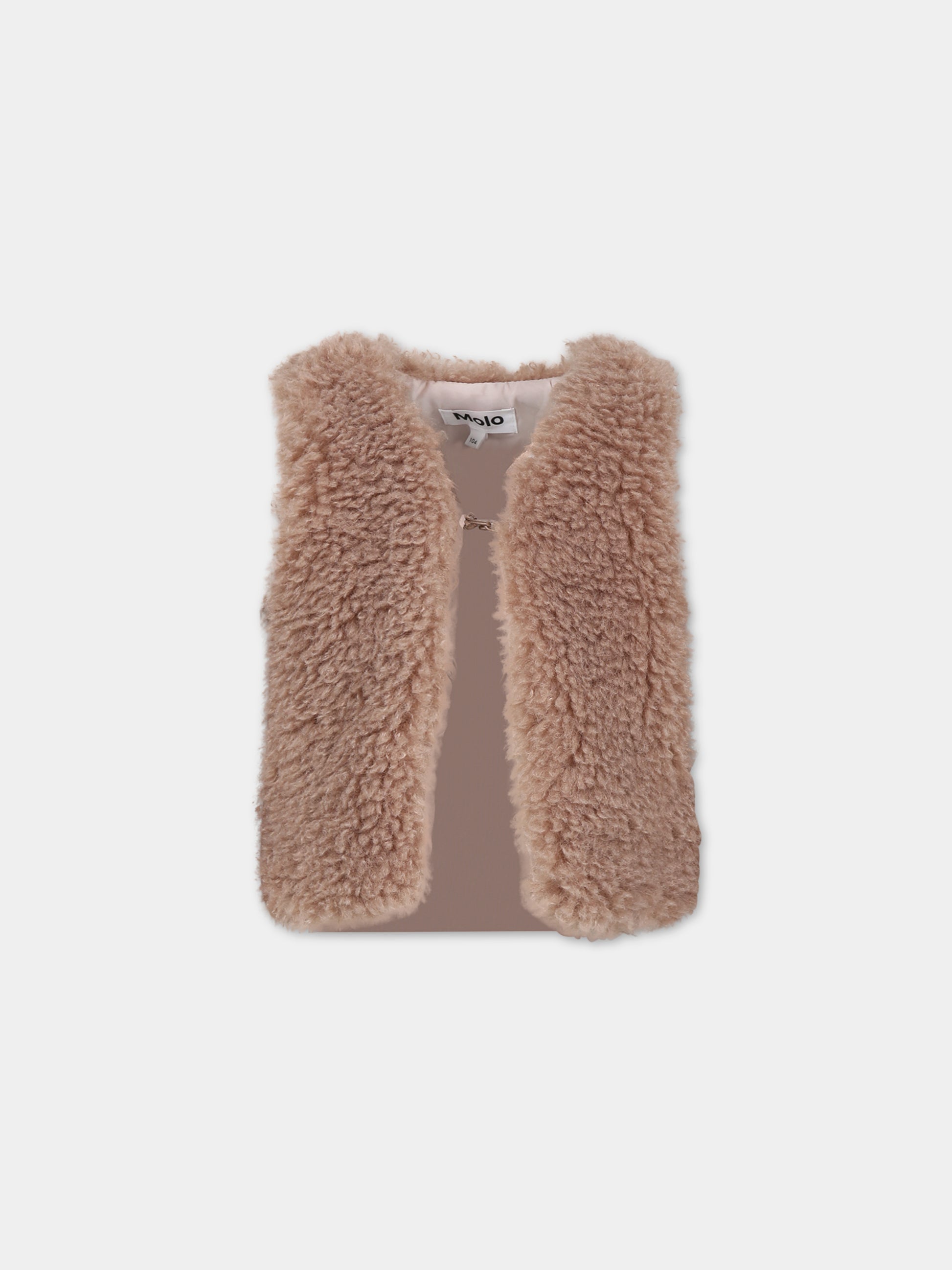 Gilet beige per bambina,Molo,2W23M205 8772