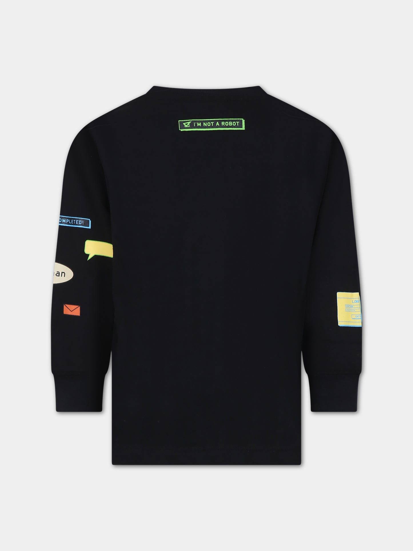 T-shirt nera per bambini con smile,Molo,6W23A402 3380