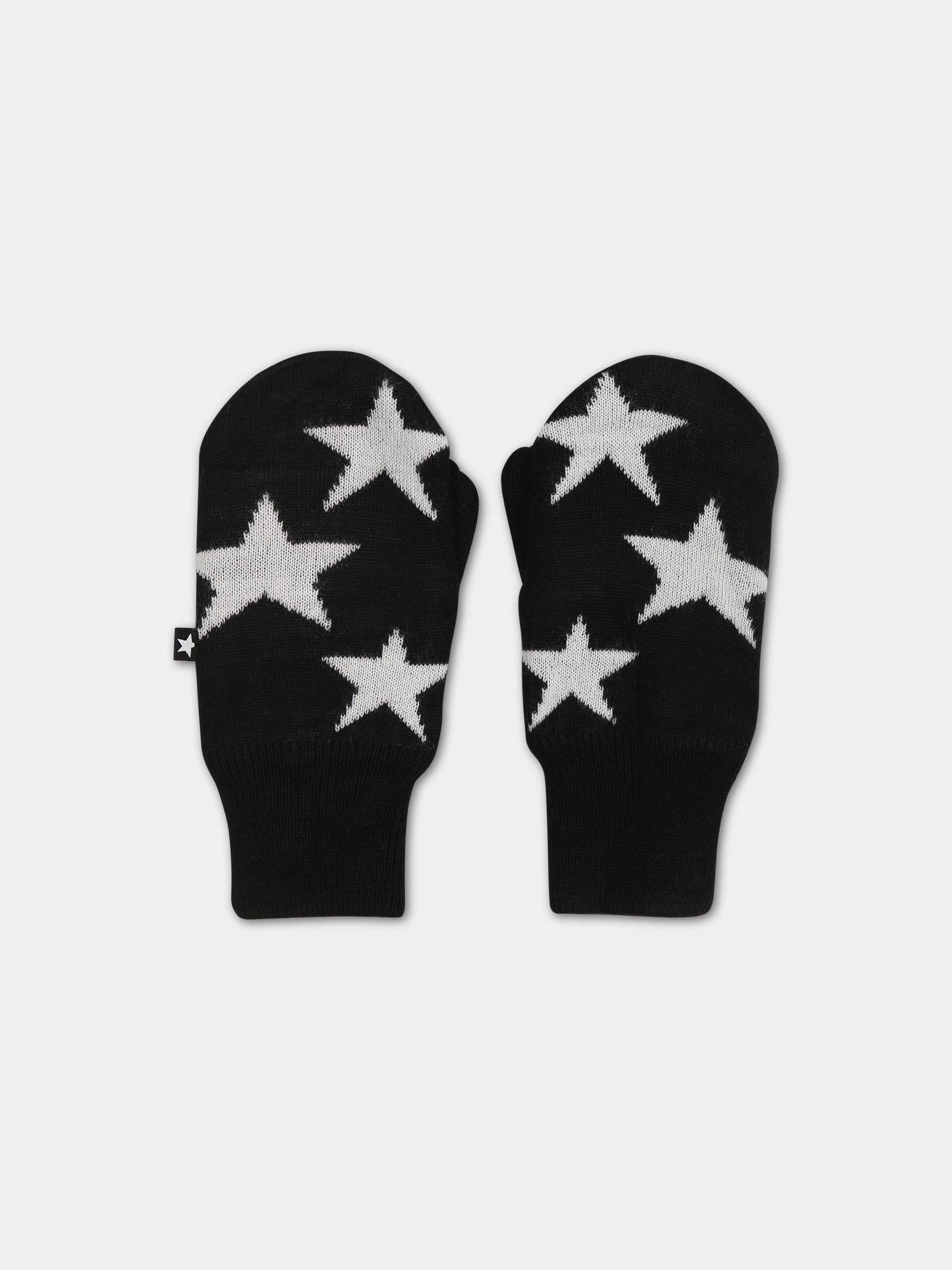 Guanti neri per bambini con stelle,Molo,7W23S103 0099