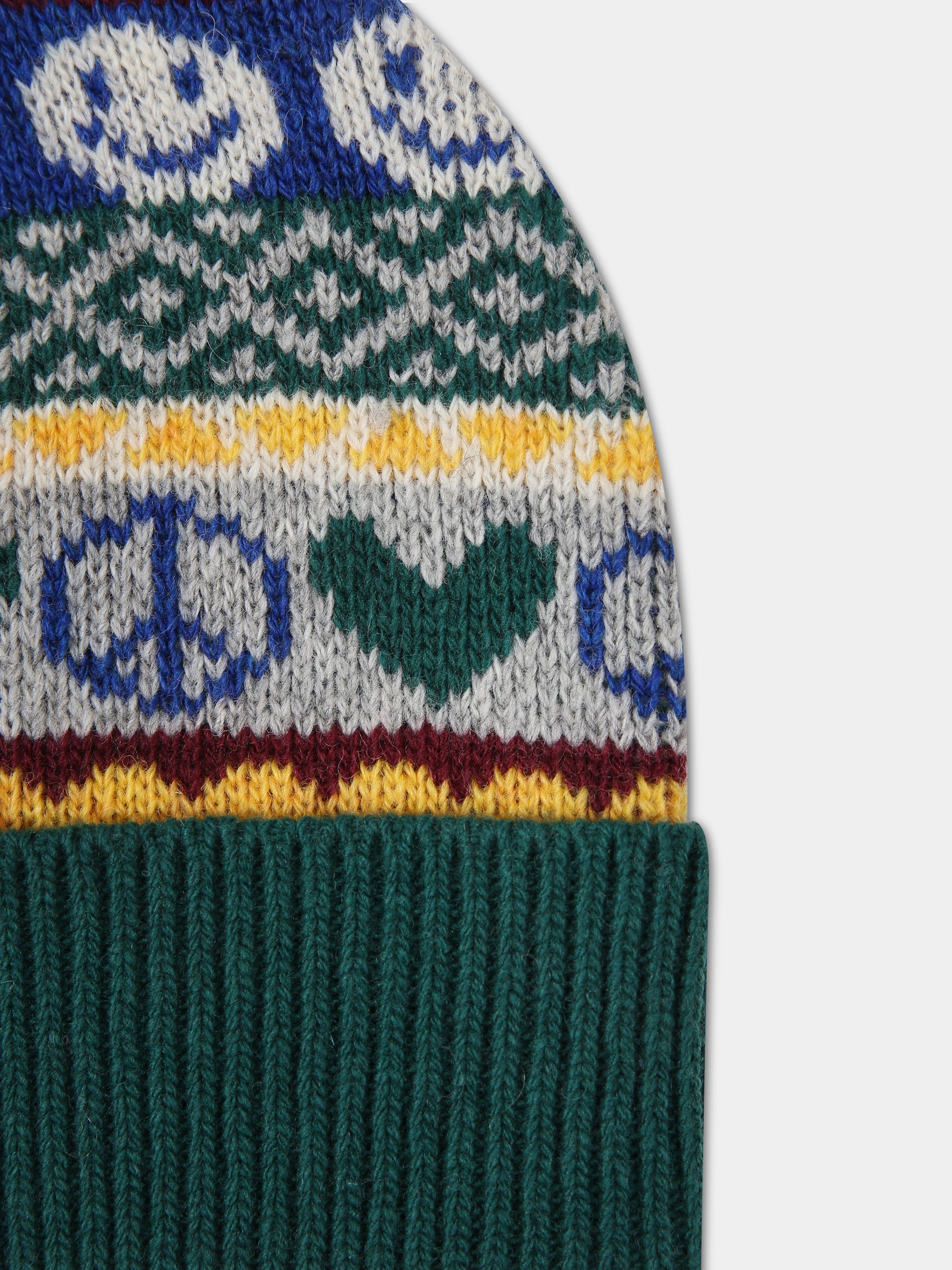 Berretto verde per bambini con motivo jacquard,Molo,7W23S308 3292
