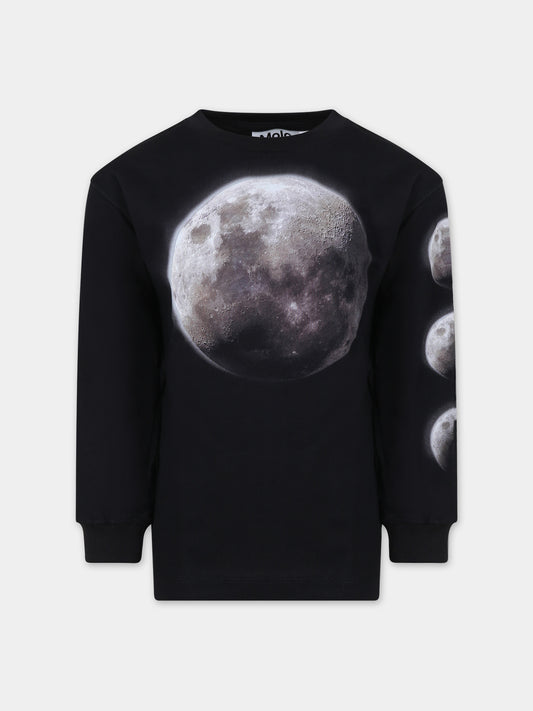 Felpa nera per bambino con stampa luna,Molo,1W23A403 3370