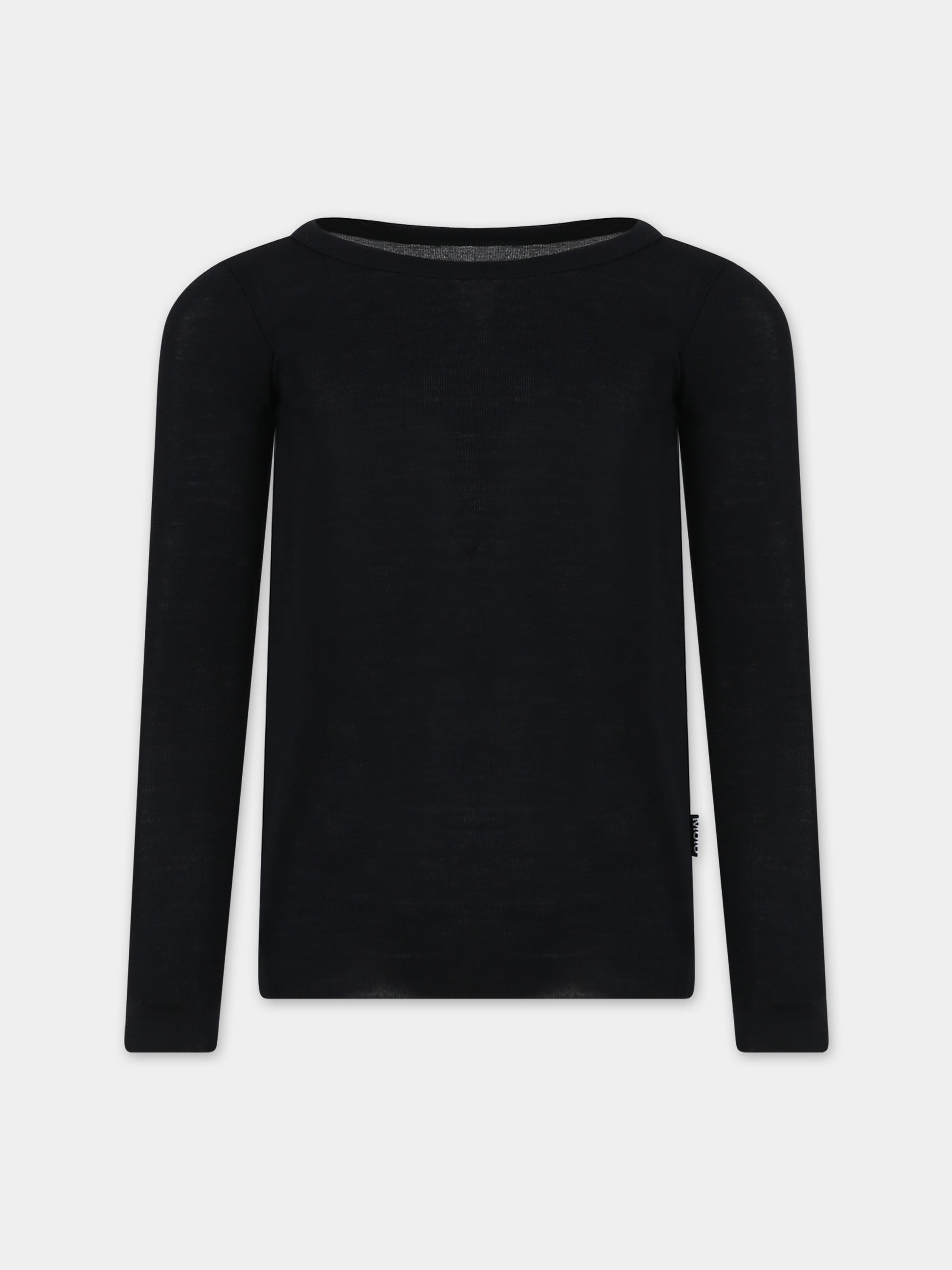 T-shirt nera per bambina con logo,Molo,2NOSA404 0099