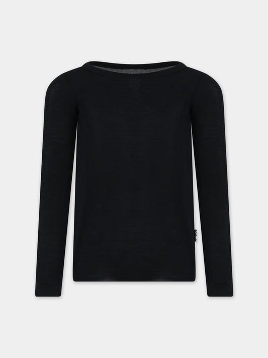 T-shirt nera per bambina con logo,Molo,2NOSA404 0099