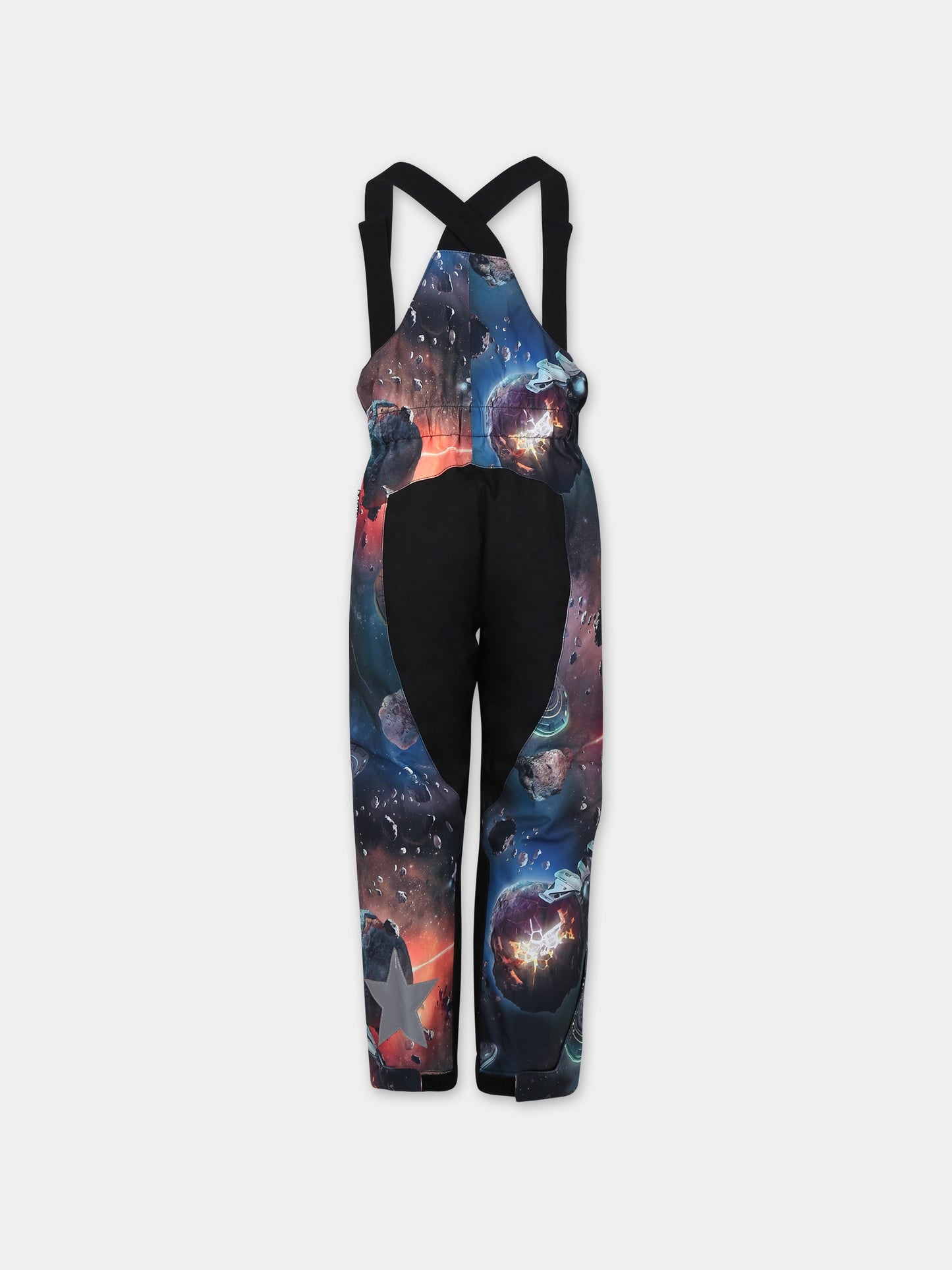 Tuta da neve nera per bambino con stampa spazio,Molo,5W23I301 6850