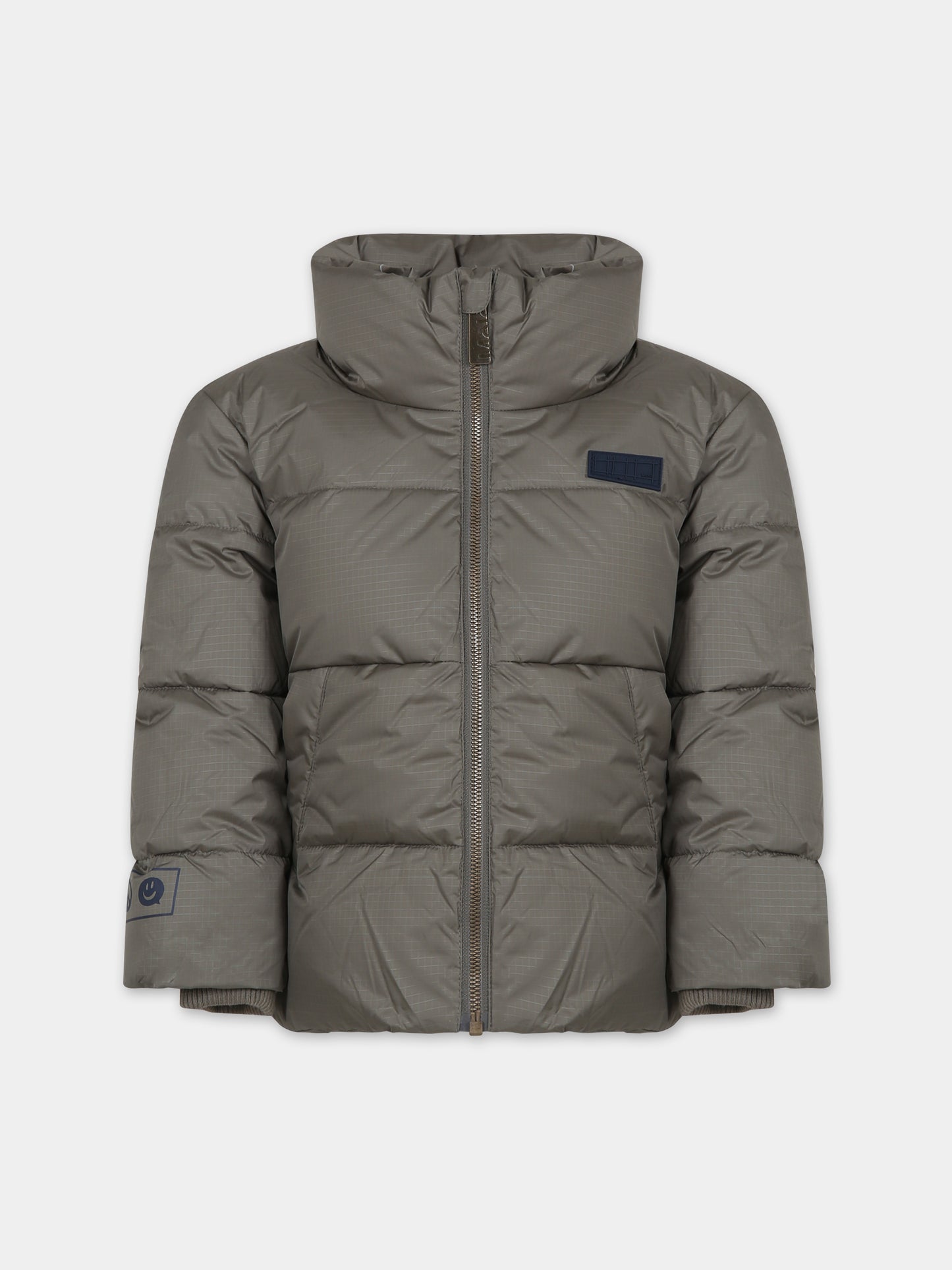 Piumino verde militare per bambini con logo,Molo,5W23M309 8782