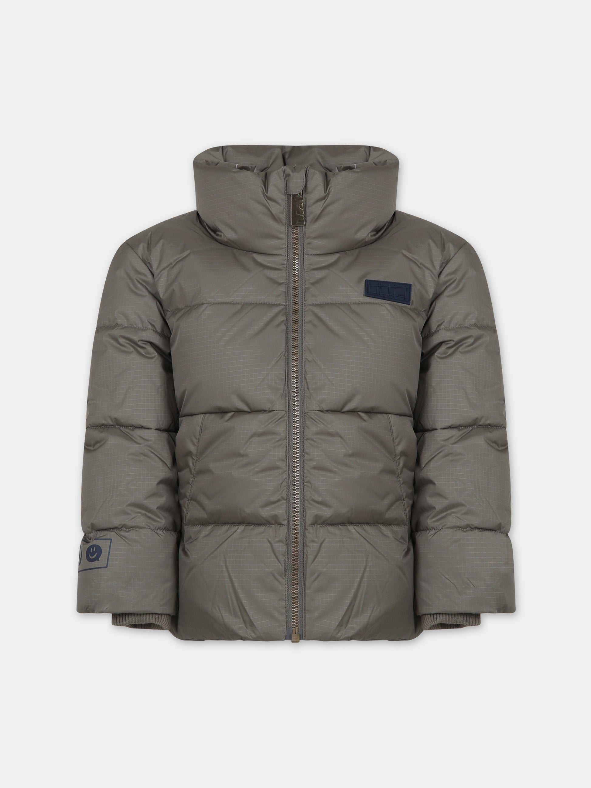 Piumino verde militare per bambini con logo,Molo,5W23M309 8782