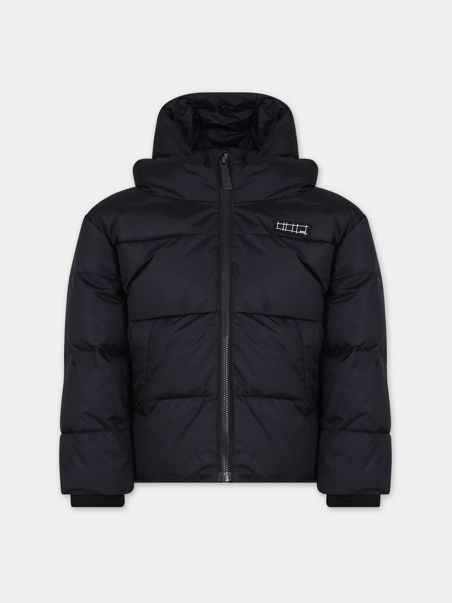 Piumino nero per bambini con logo,Molo,5W23M309 0099