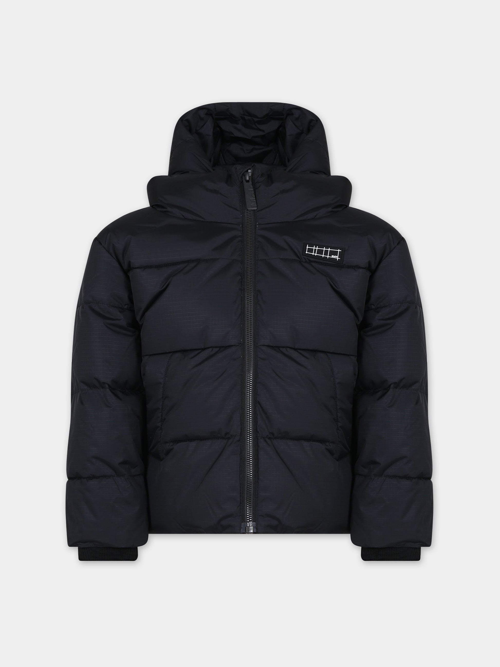 Piumino nero per bambini con logo,Molo,5W23M309 0099