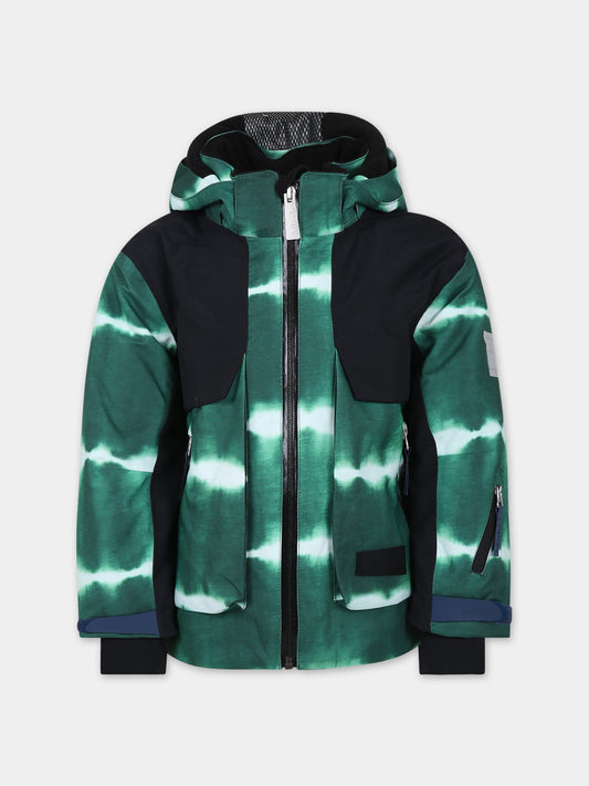 Piumino verde per bambini con logo,Molo,5W23M321 6852