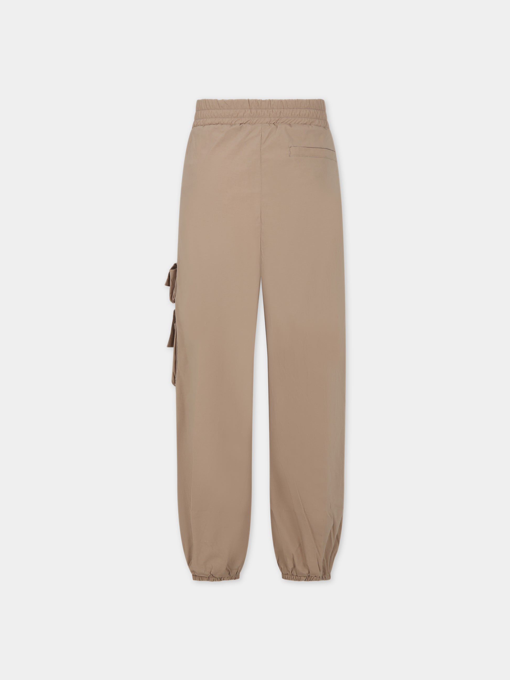 Pantaloni marroni per bambini con doppia FF,Fendi Kids,JMF435 AAC3 F1KE2