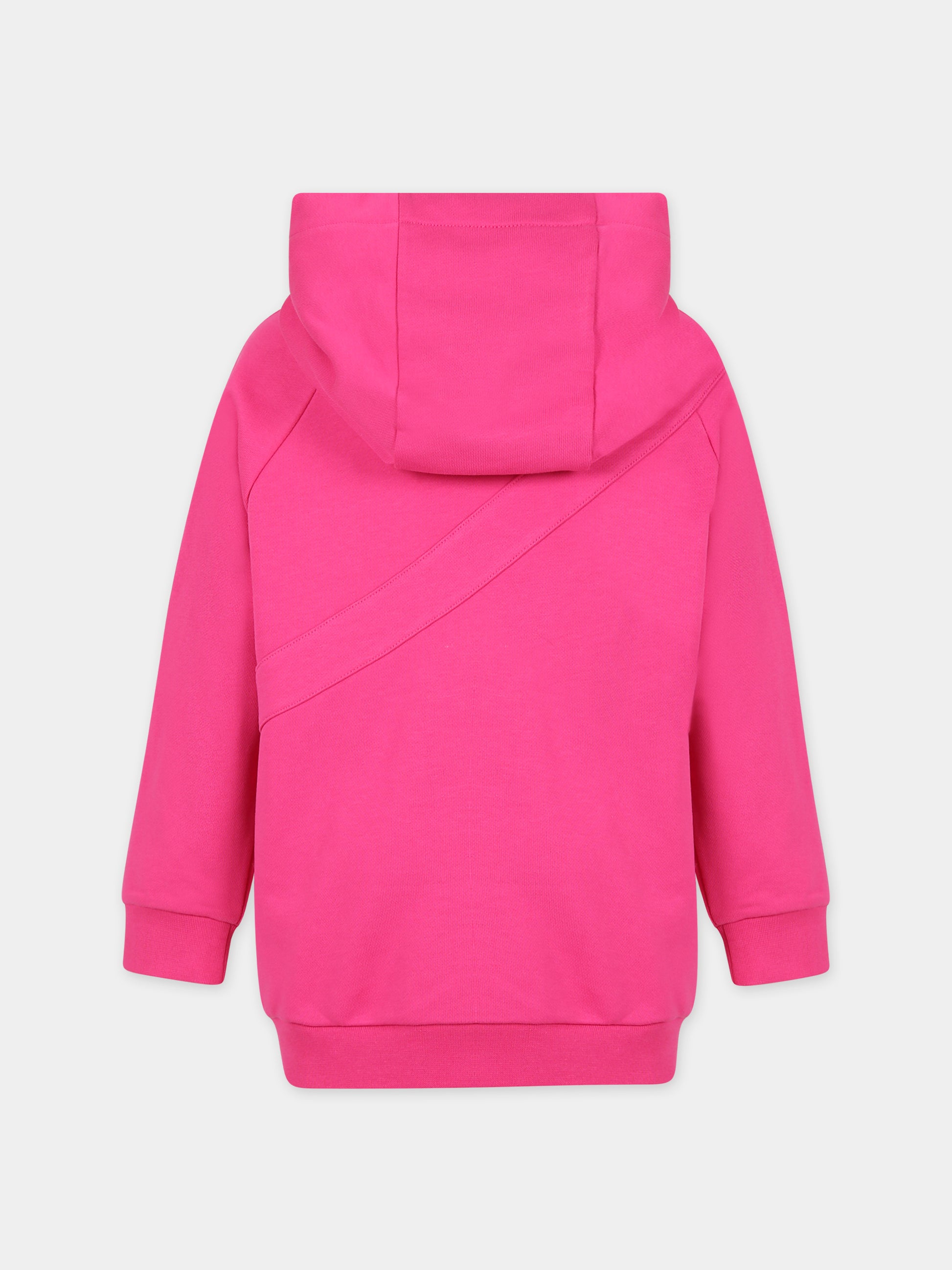 Felpa fucsia con Baguette per bambina,Fendi Kids,JUH062 5V0 F0UJ3