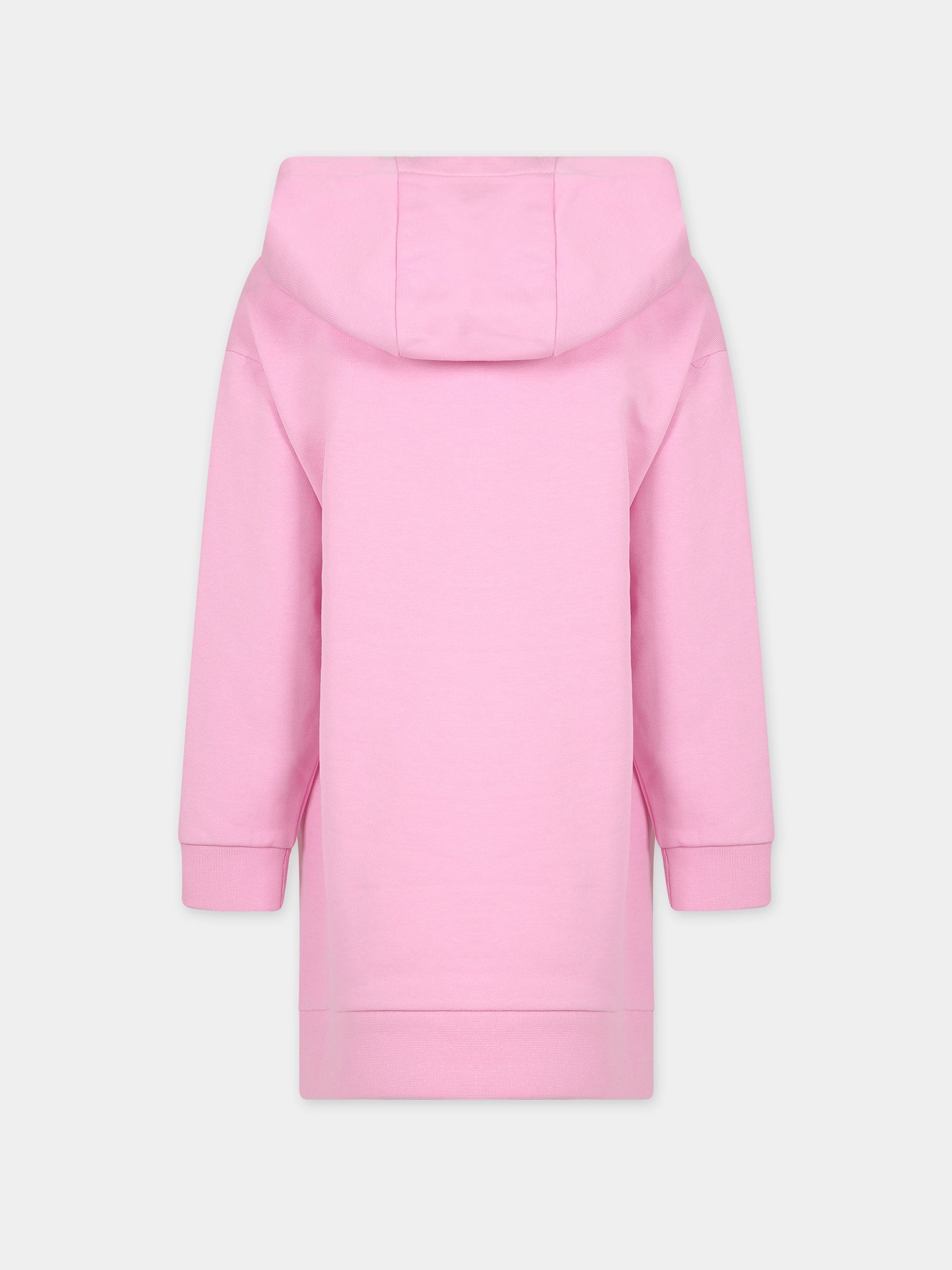 Felpa rosa con orso per bambina,Fendi Kids,JFB625 5V0 F0U0J