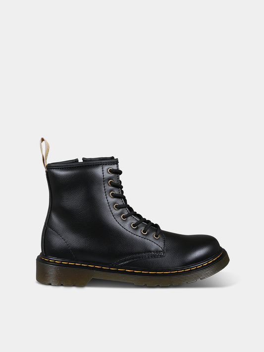 Anfibi neri stringati Vegan J per bambini,Dr. Martens,27863001 1460