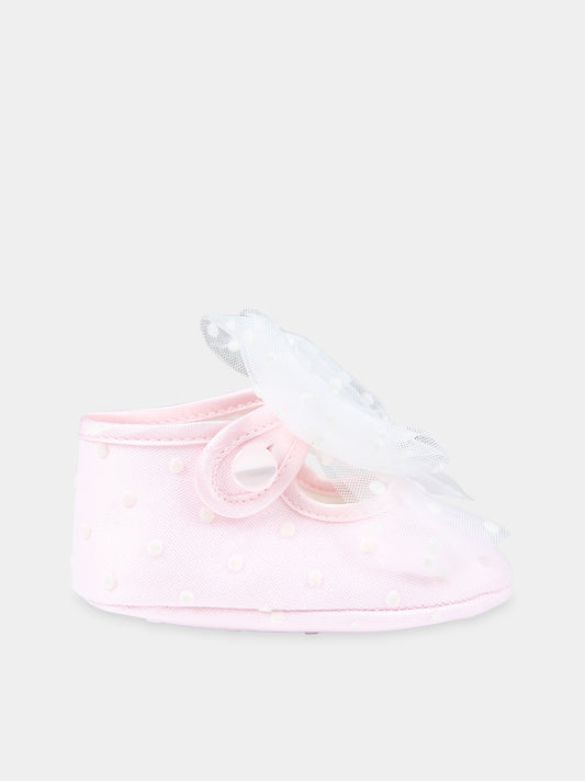 Ballerine rosa per neonata con pois,Monnalisa,39B001 2902 0191