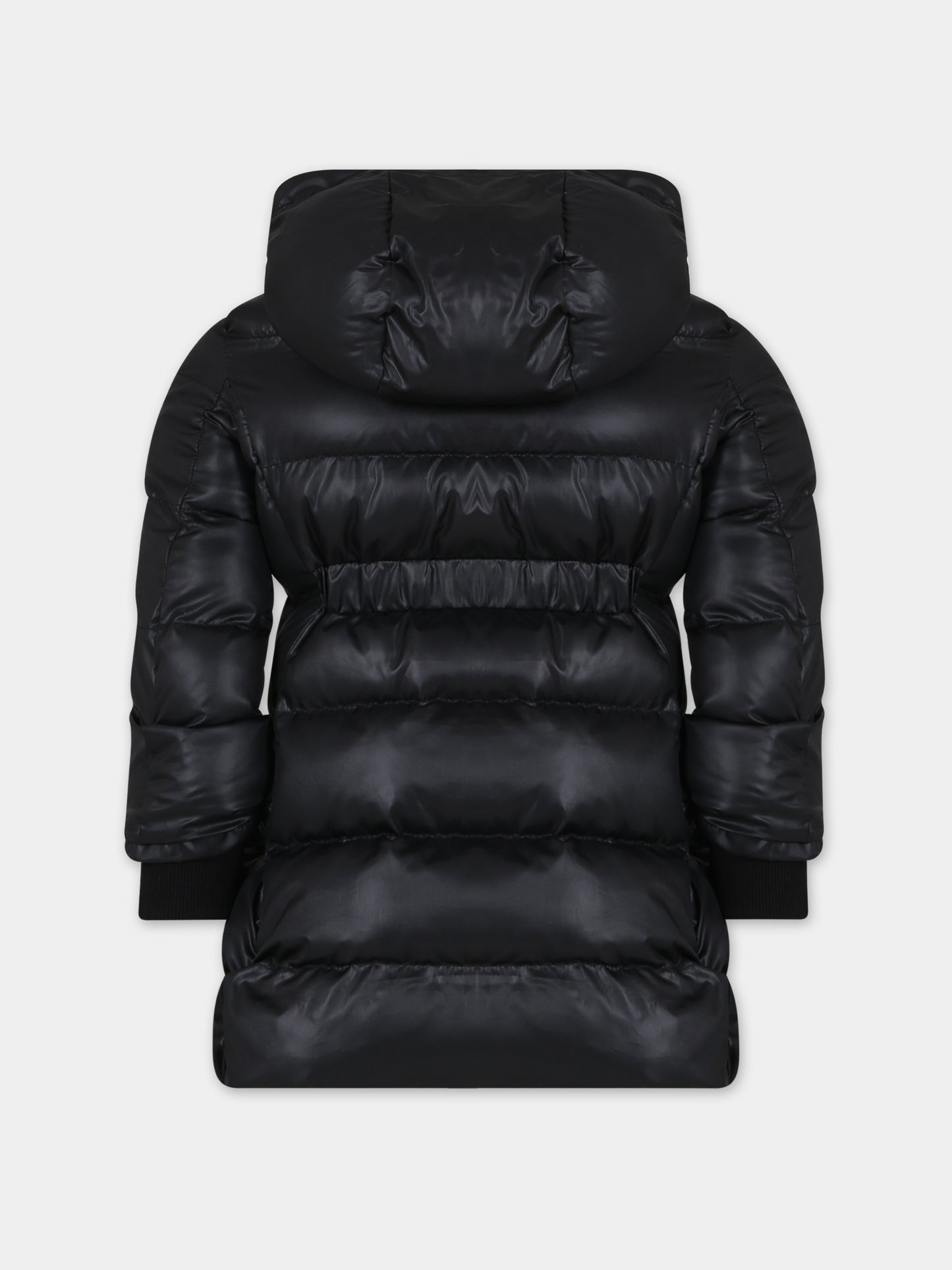 Piumino nero per bambina con logo,Monnalisa,17B100 2040 0050