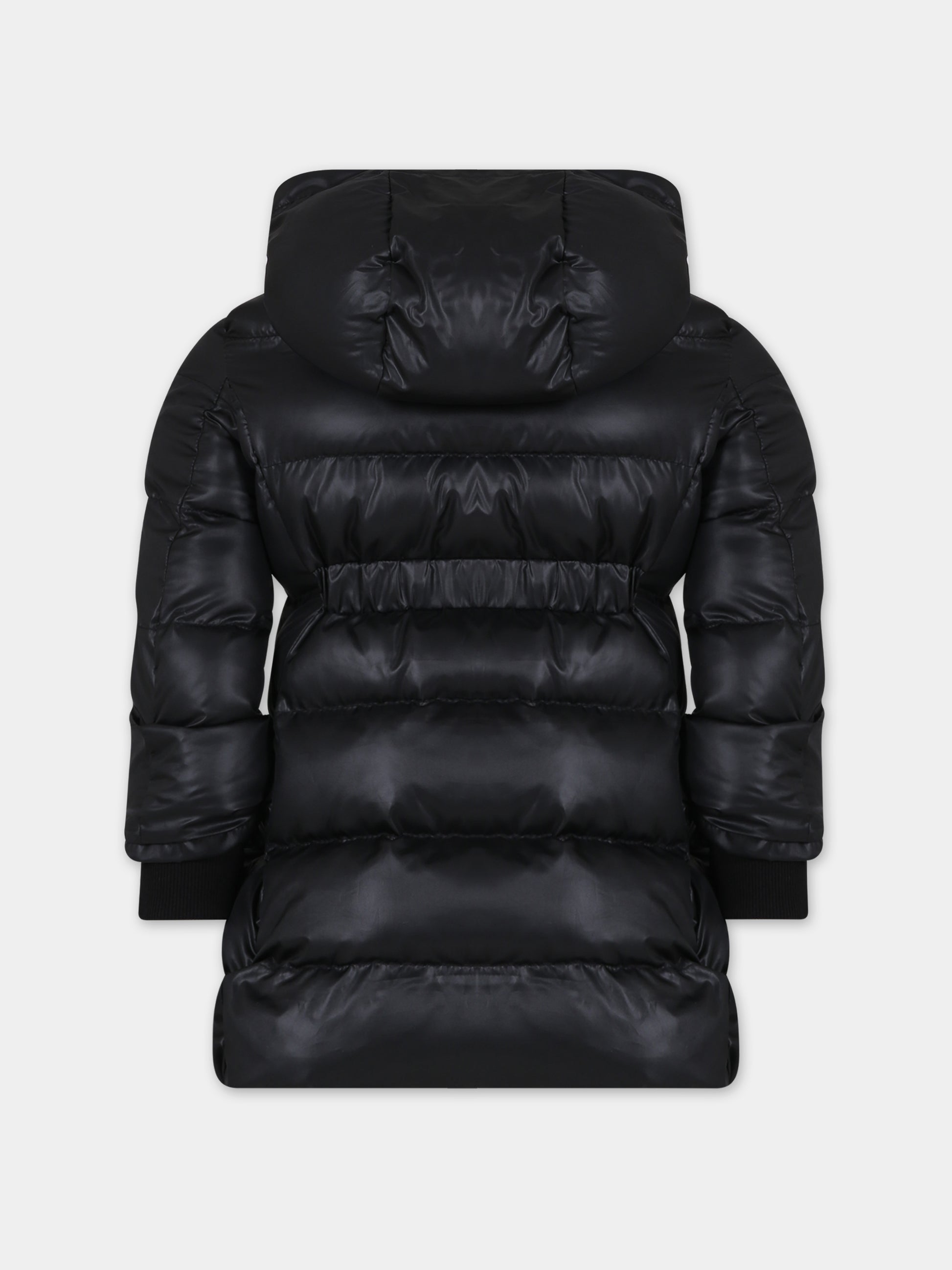 Piumino nero per bambina con logo,Monnalisa,17B100 2040 0050