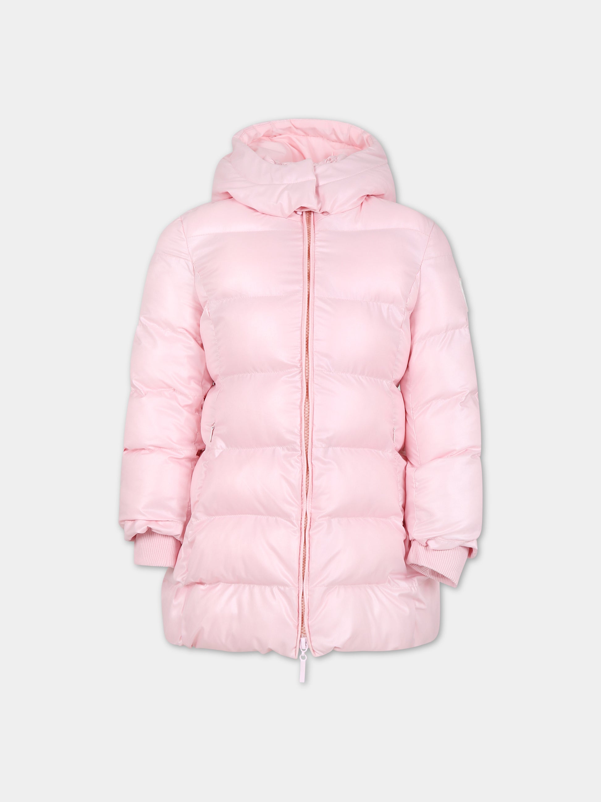 Piumino rosa per bambina con logo,Monnalisa,17B100 2040 091S