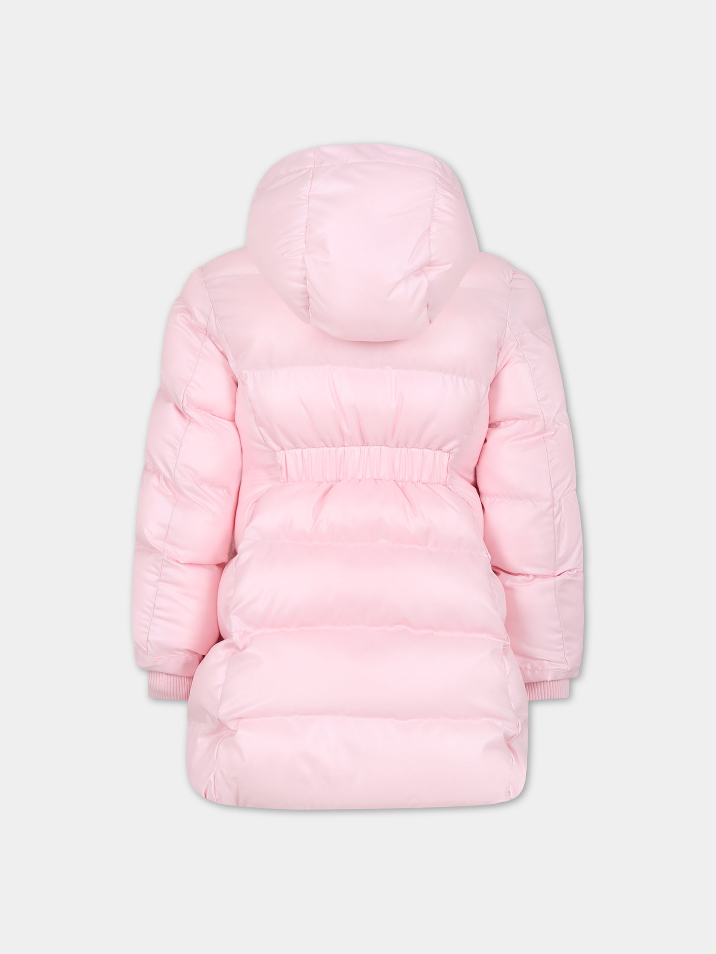 Piumino rosa per bambina con logo,Monnalisa,17B100 2040 091S