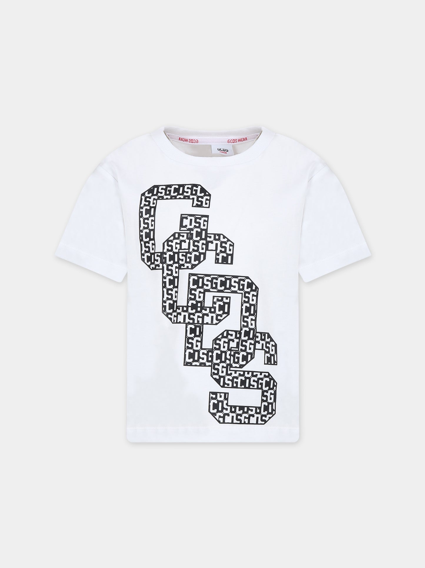 T-shirt bianca per bambino con logo,Gcds Kids,DMM00I LAA10 10101