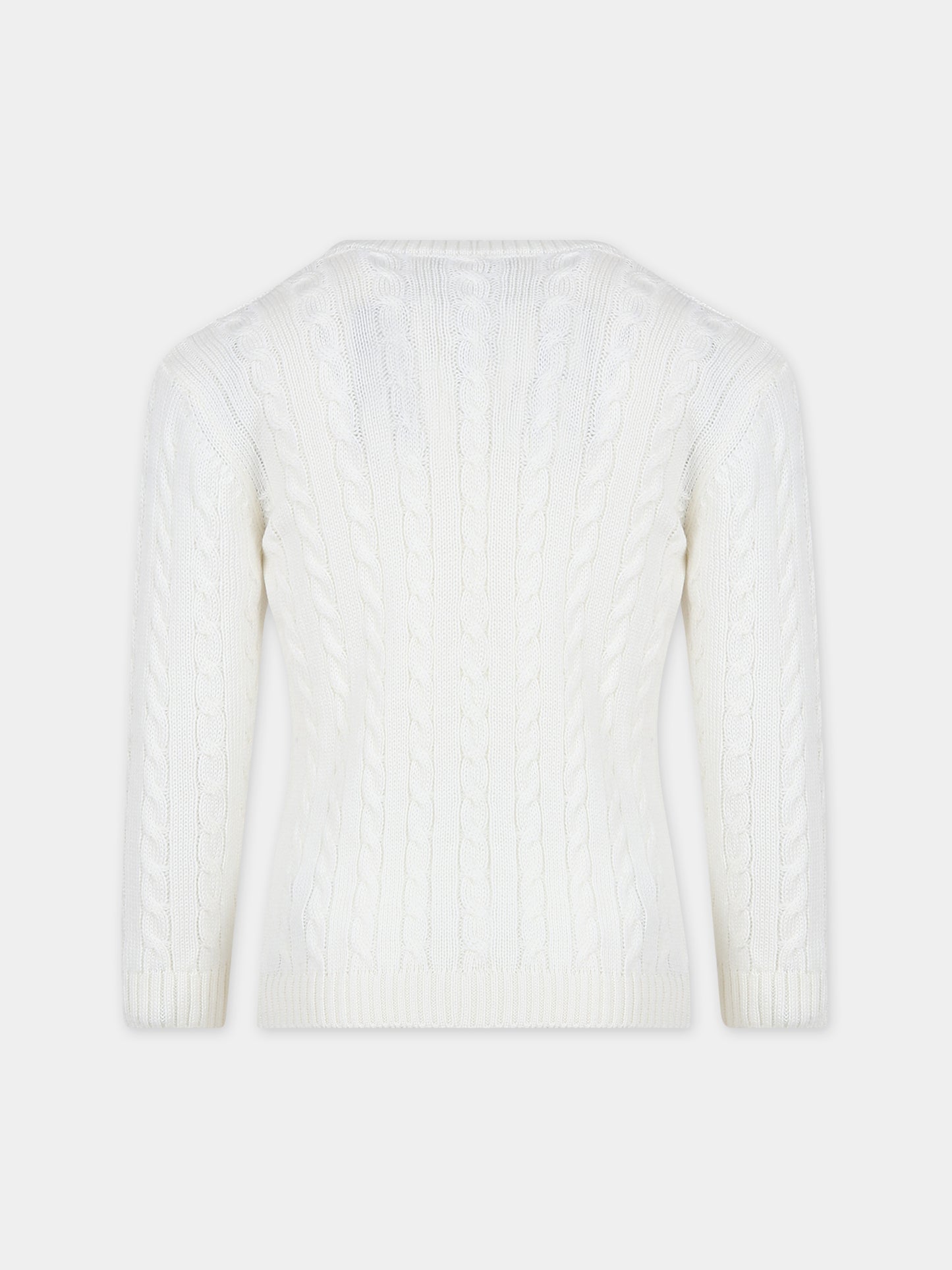 Maglione bianco per bambini,Little Bear,7164 LATTE