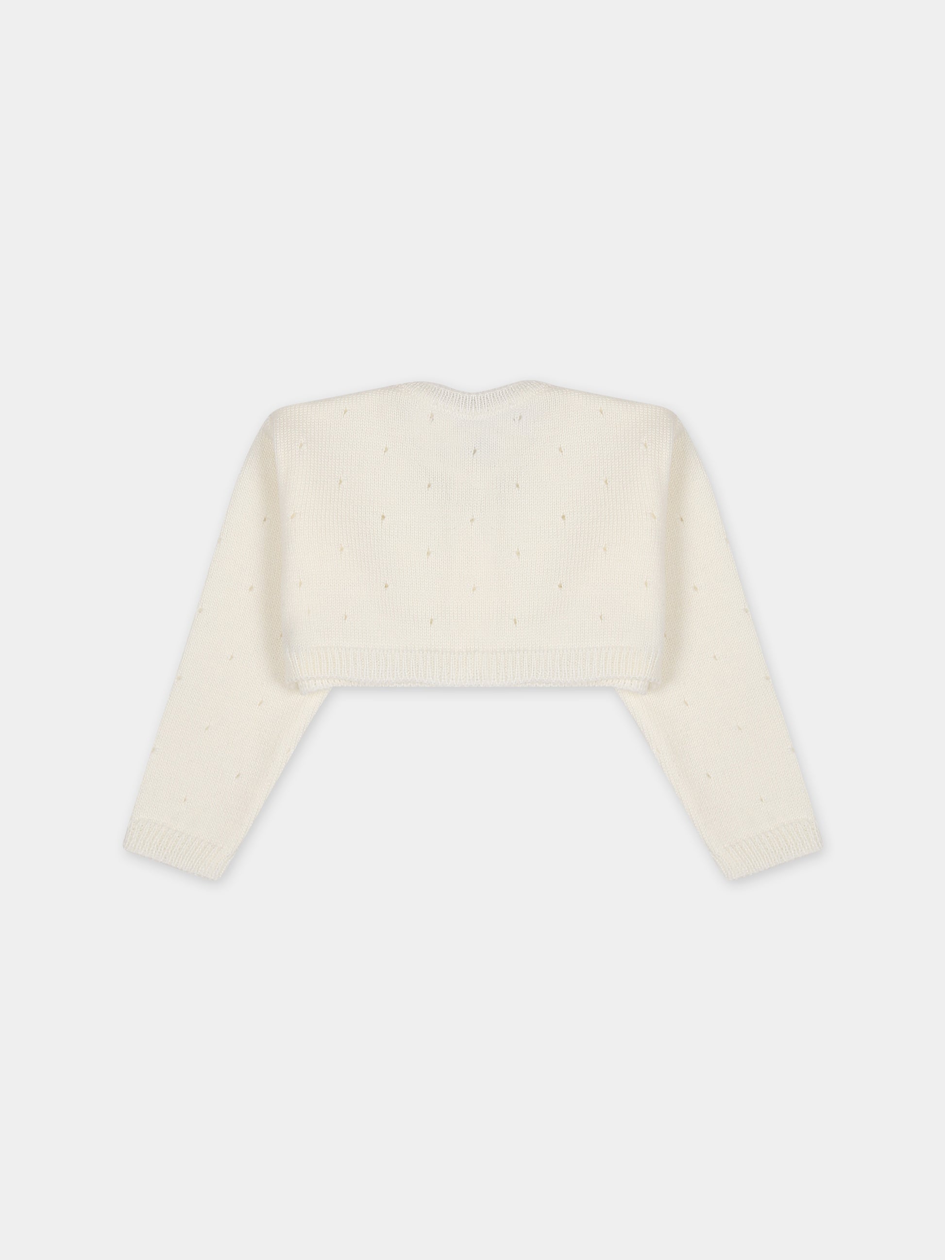 Cardigan bianco per neonata,Little Bear,7166 LATTE