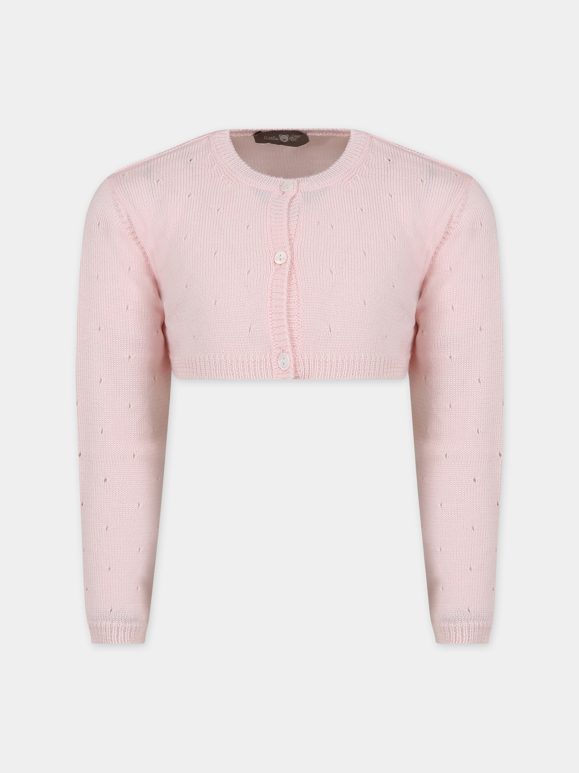 Cardigan rosa per bambina,Little Bear,7166 CIPRIA