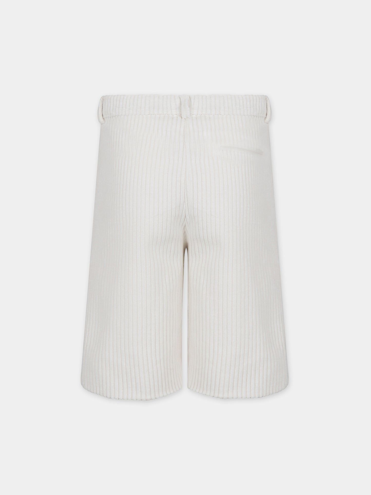 Shorts bianchi per bambino,Little Bear,7230 LATTE