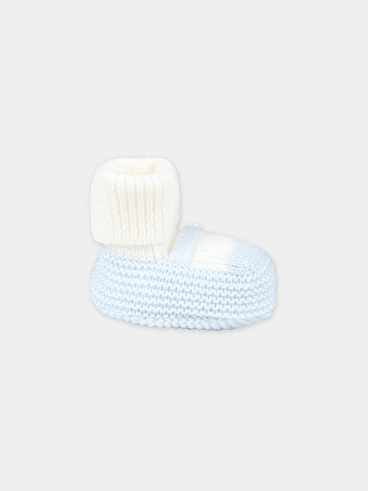 Babbucce multicolor per neonato,Little Bear,7141 LATTE/CIELO