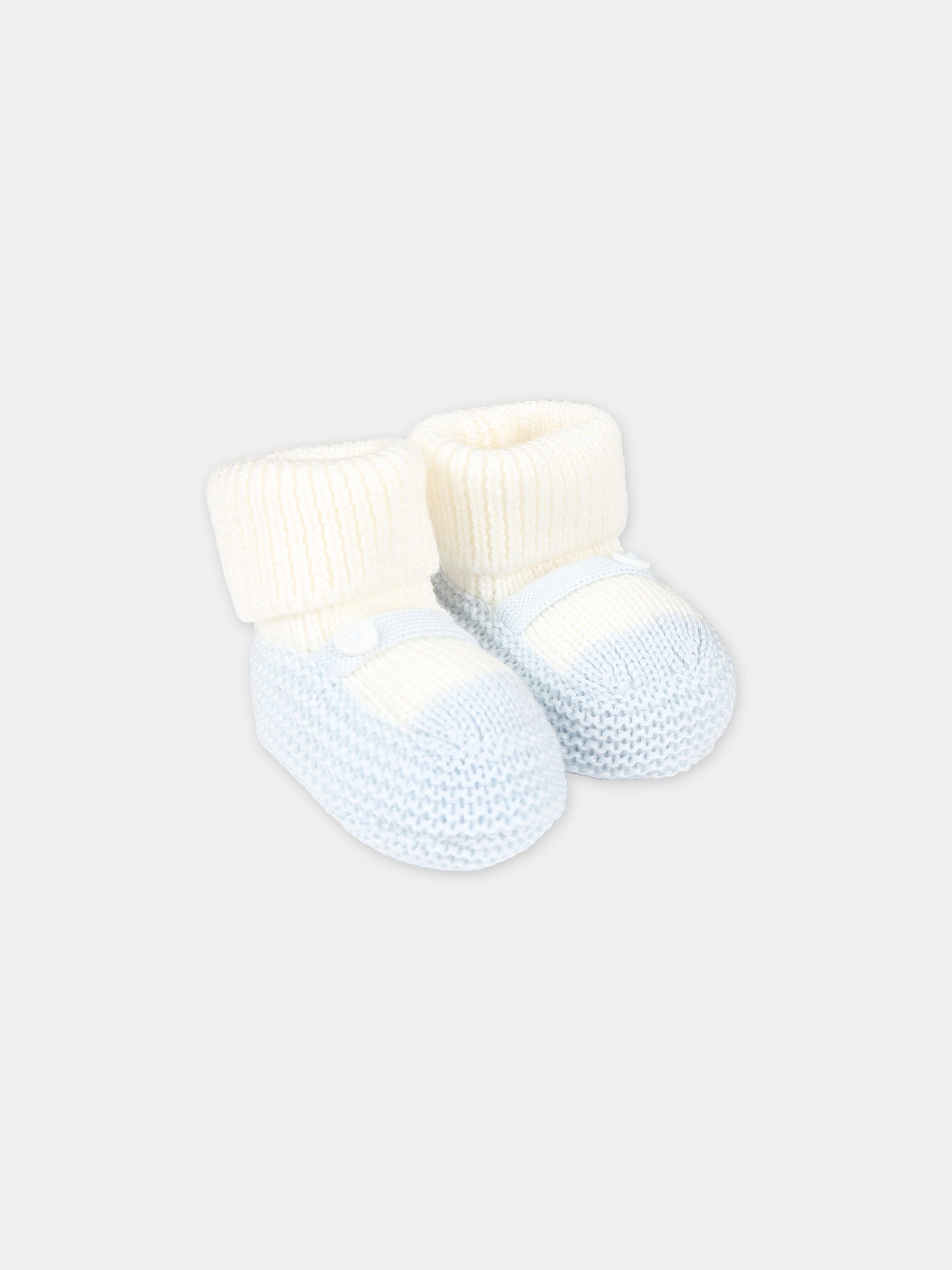 Babbucce multicolor per neonato,Little Bear,7141 LATTE/CIELO