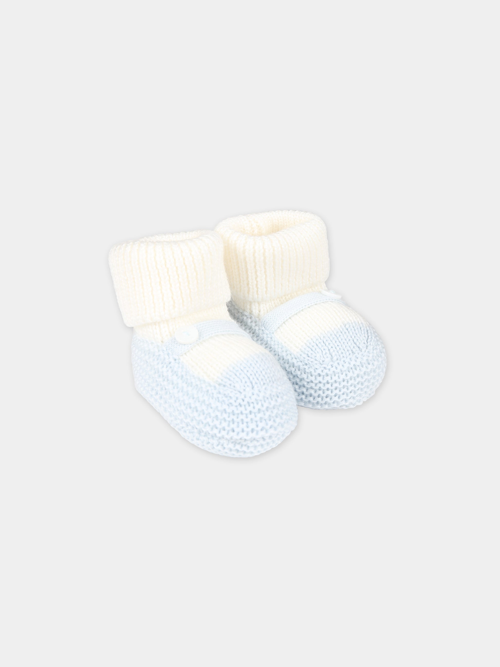 Babbucce multicolor per neonato,Little Bear,7141 LATTE/CIELO