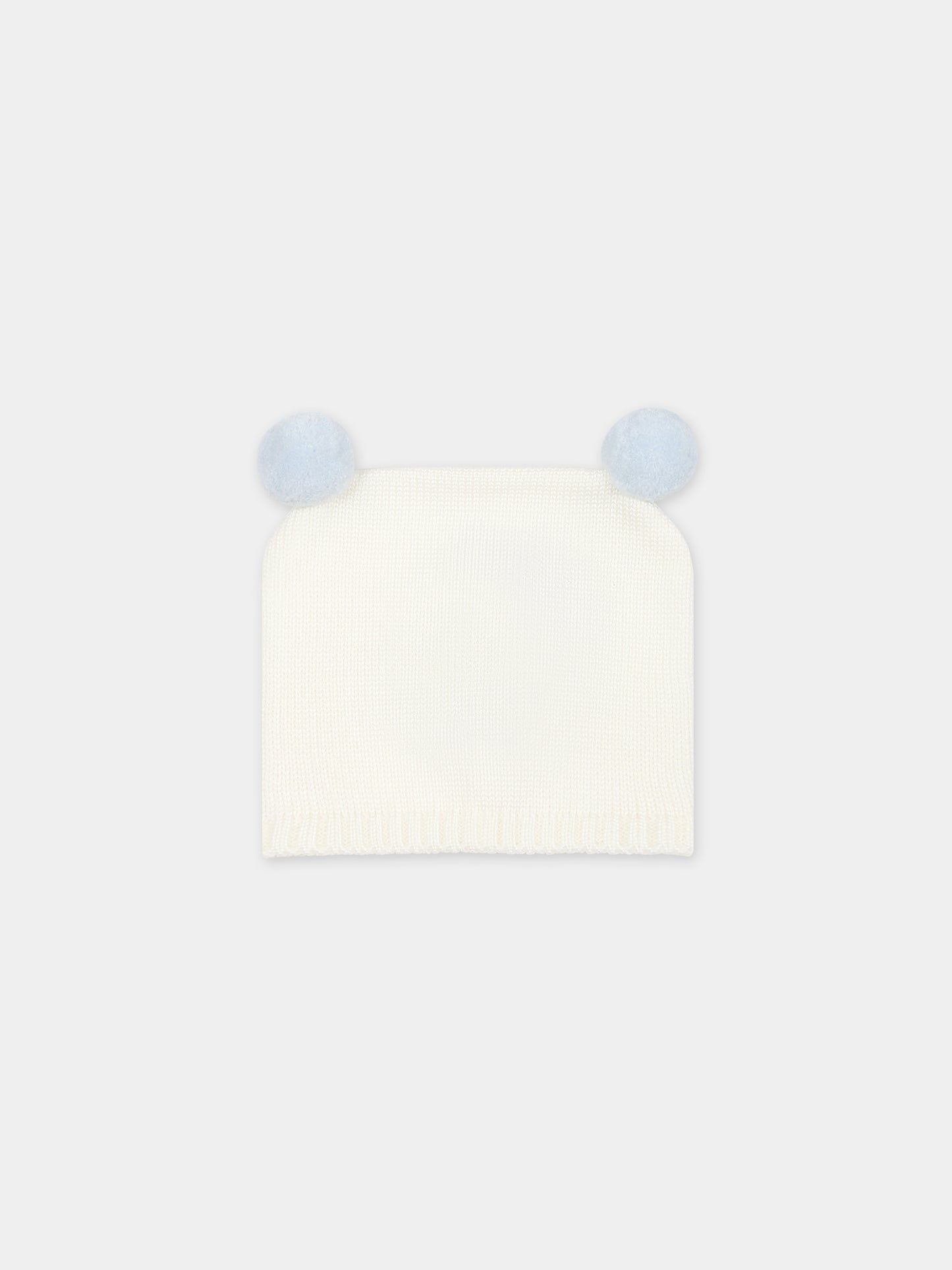 Cappello bianco per neonato,Little Bear,7135 LATTE/CIELO