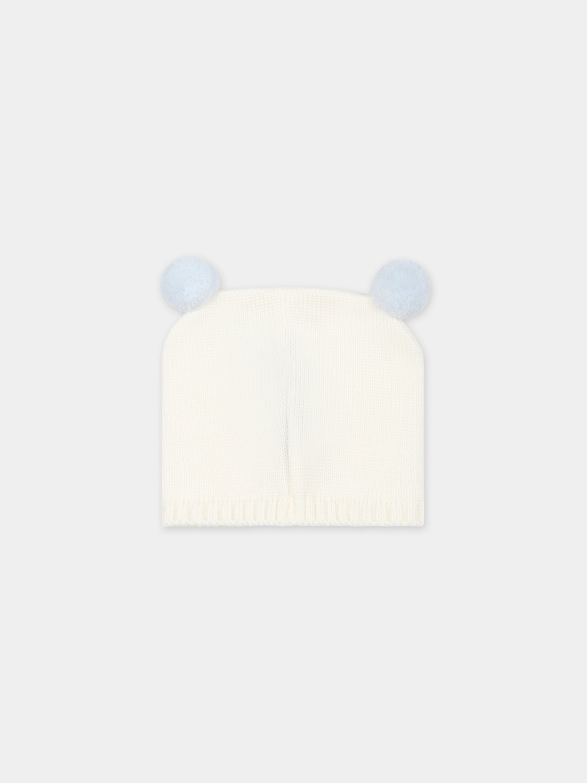 Cappello bianco per neonato,Little Bear,7135 LATTE/CIELO