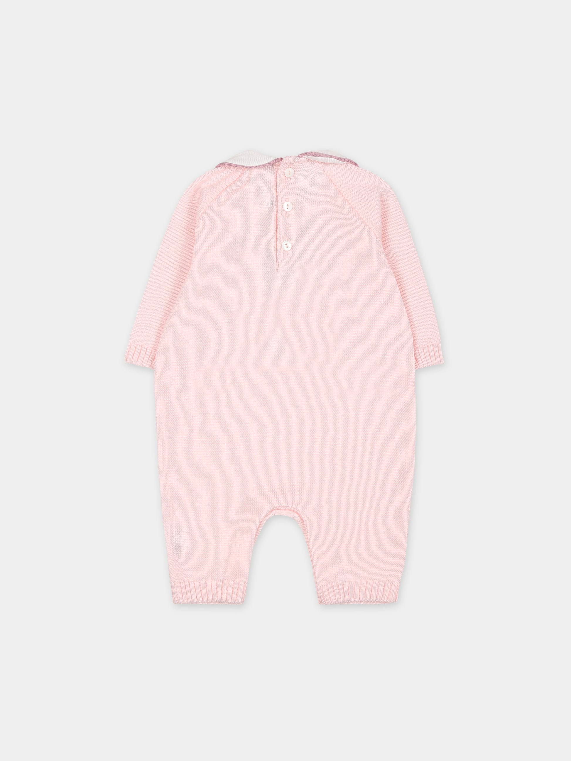 Tutina rosa per neonata con orso ricamato,Little Bear,7137 CIPRIA/PEONIA