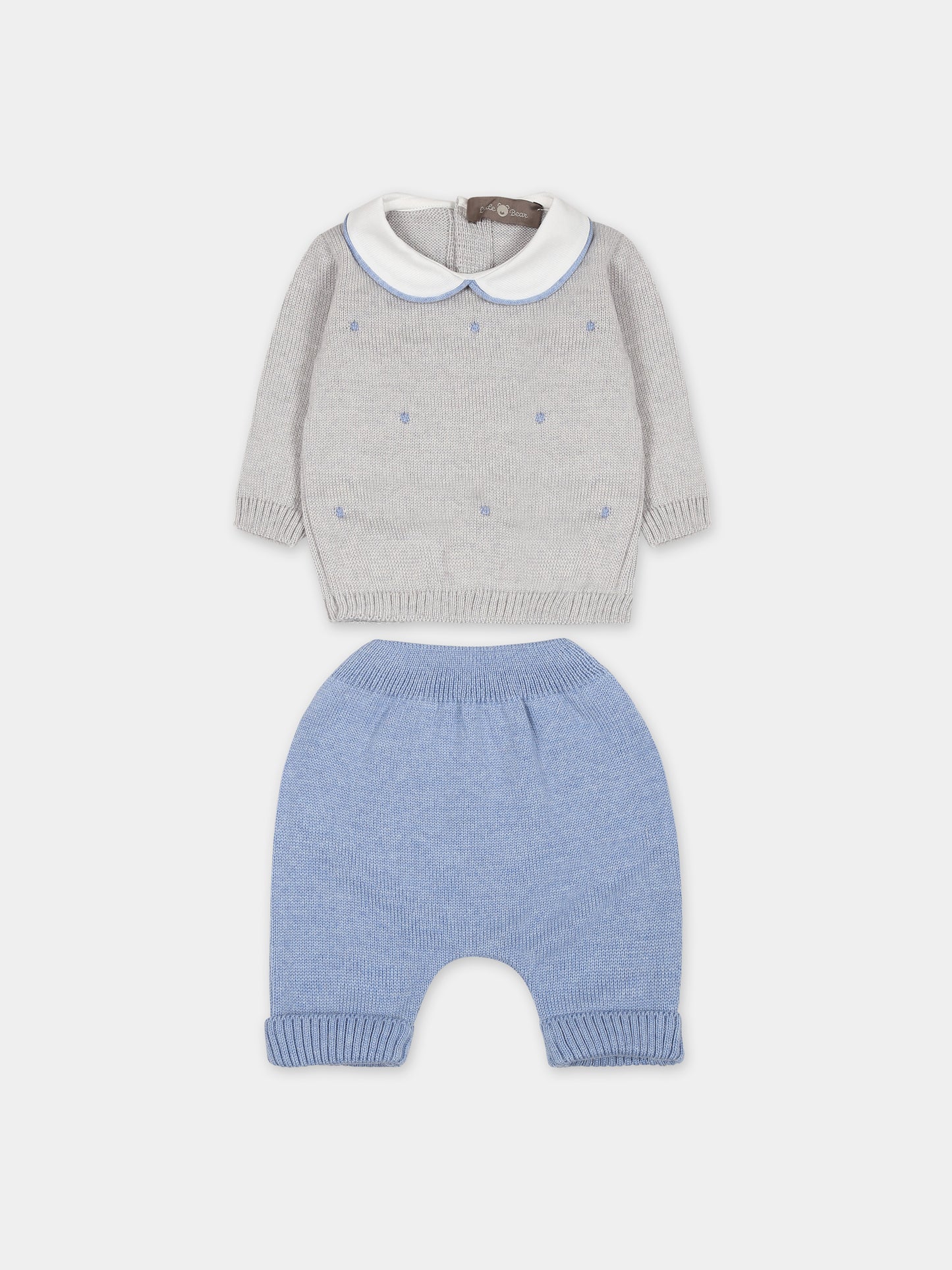 Completo multicolor per neonato,Little Bear,7102 GRIGIO/AZZURRO