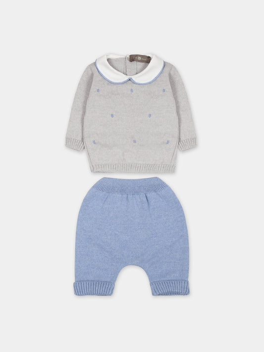 Completo multicolor per neonato,Little Bear,7102 GRIGIO/AZZURRO