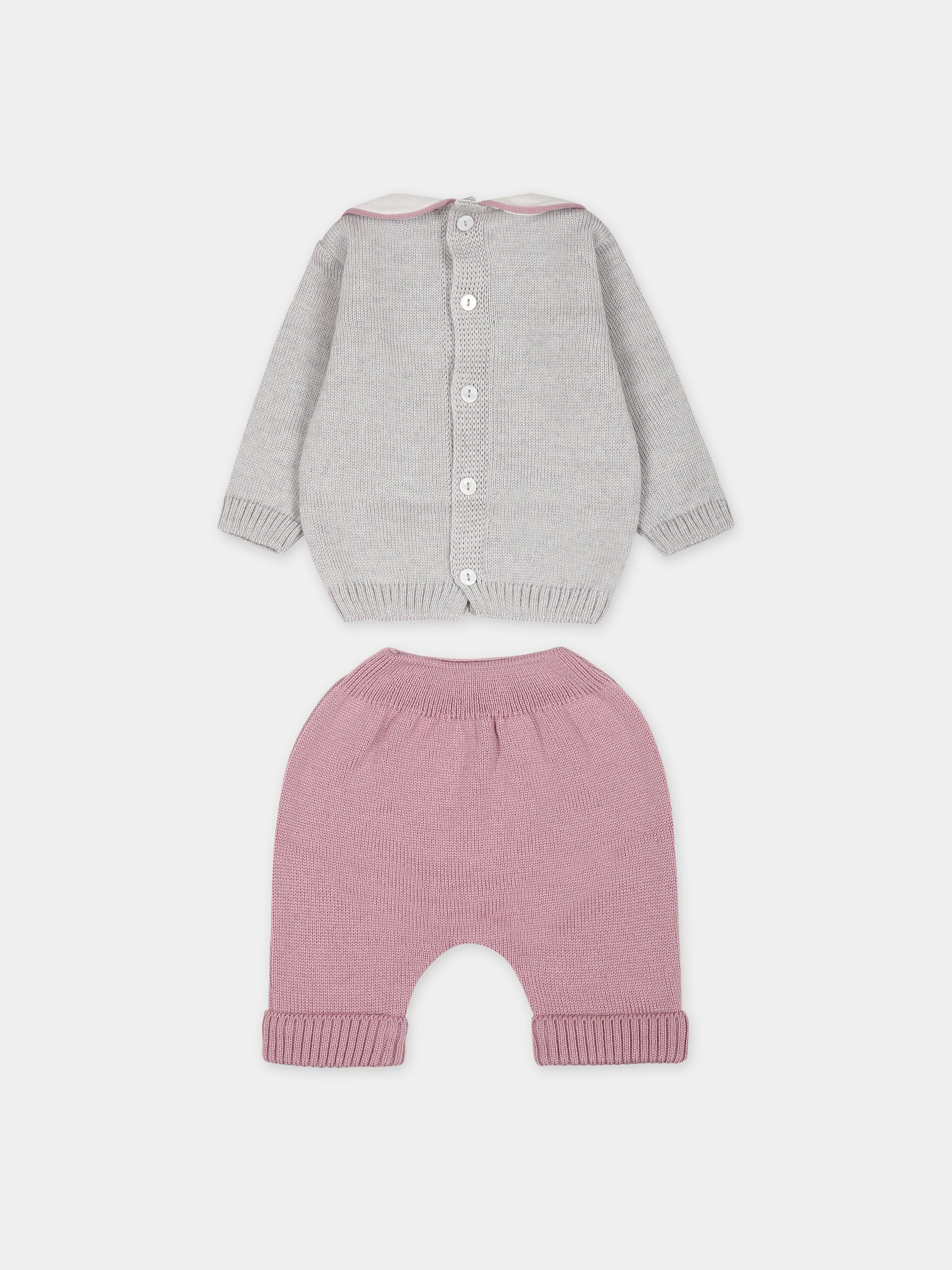 Completo multicolor per neonata,Little Bear,7102 GRIGIO/PEONIA