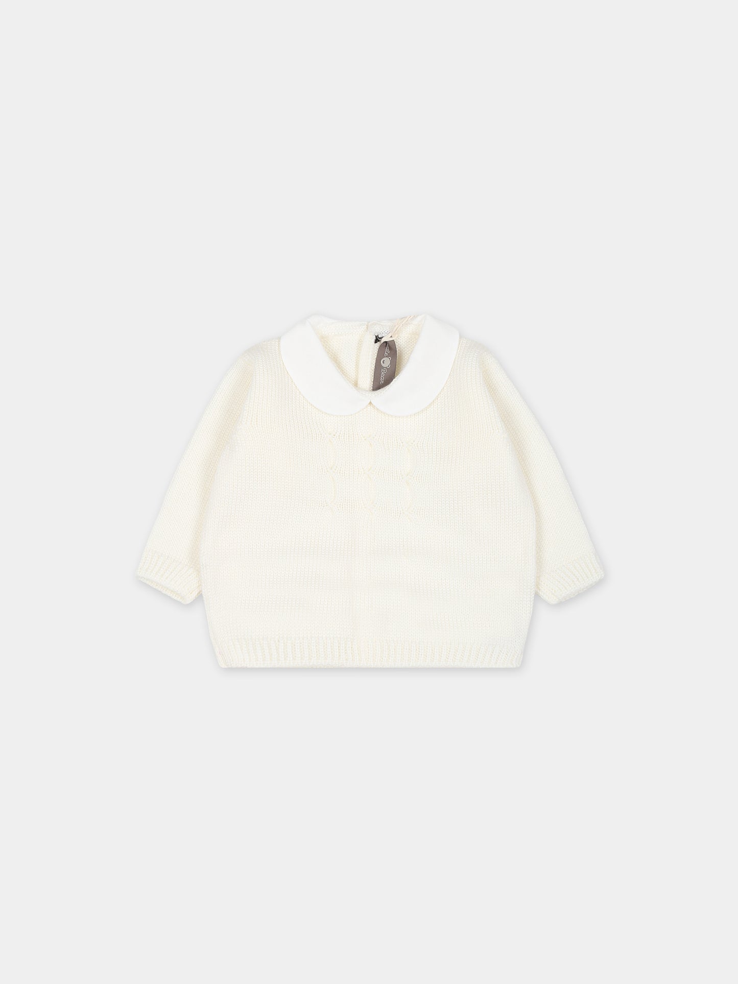 Maglione bianco per neonati,Little Bear,7002 LATTE/LATTE