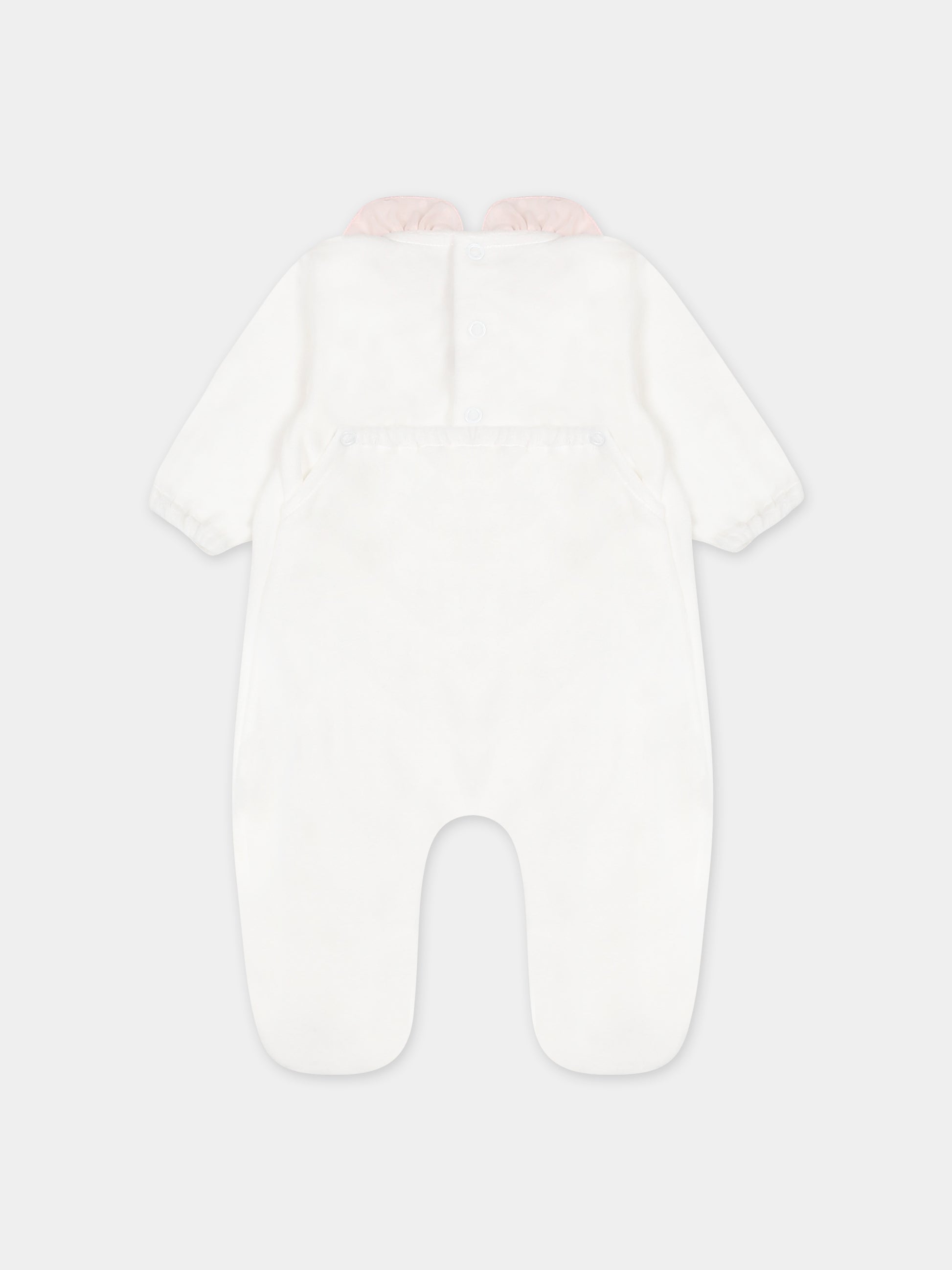 Tutina bianca per neonata,Little Bear,7036 LATTE/ROSA