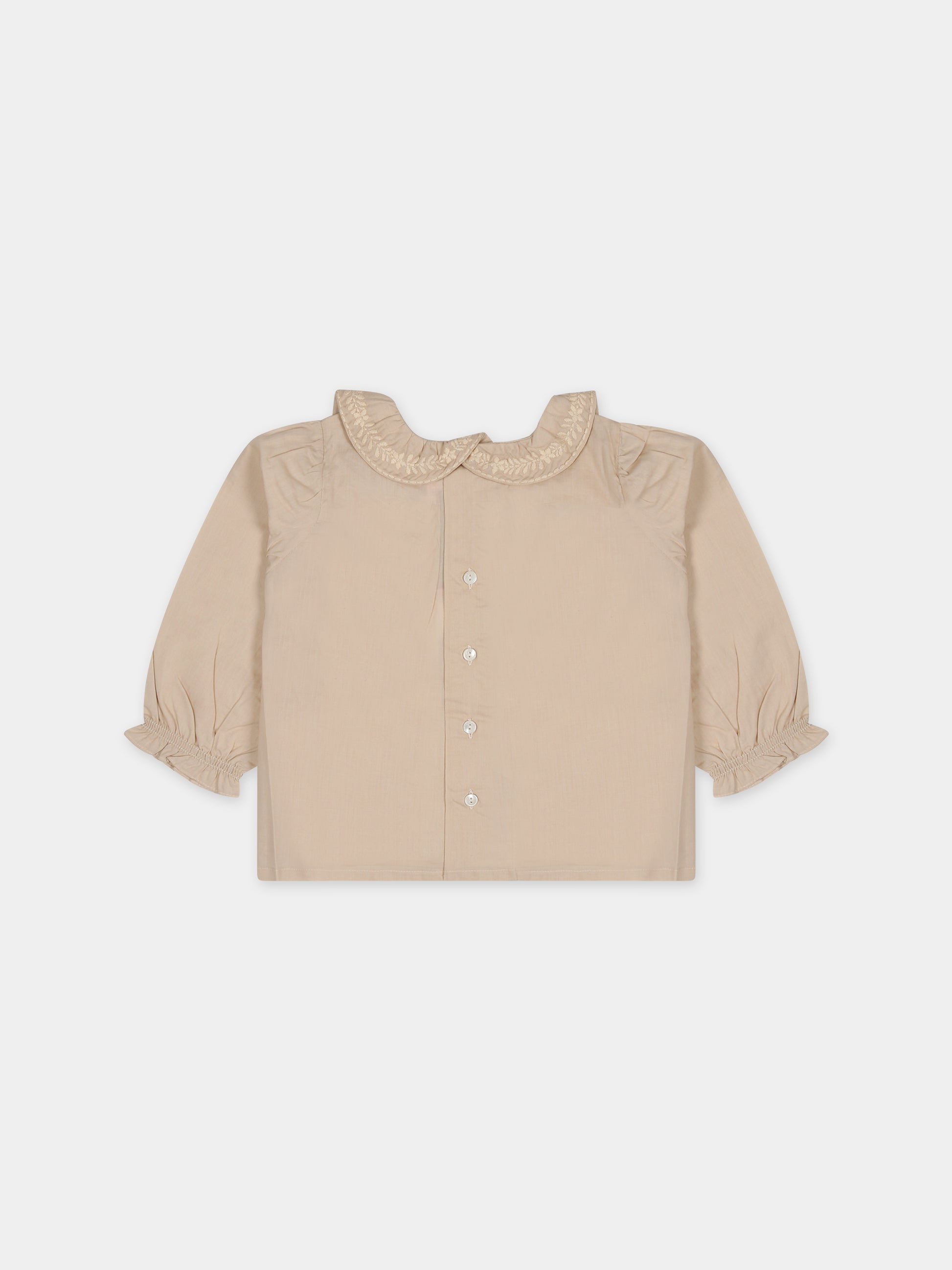 Camicia rosa per neonata con ricami,Bonpoint,W03XBLW00009 023A