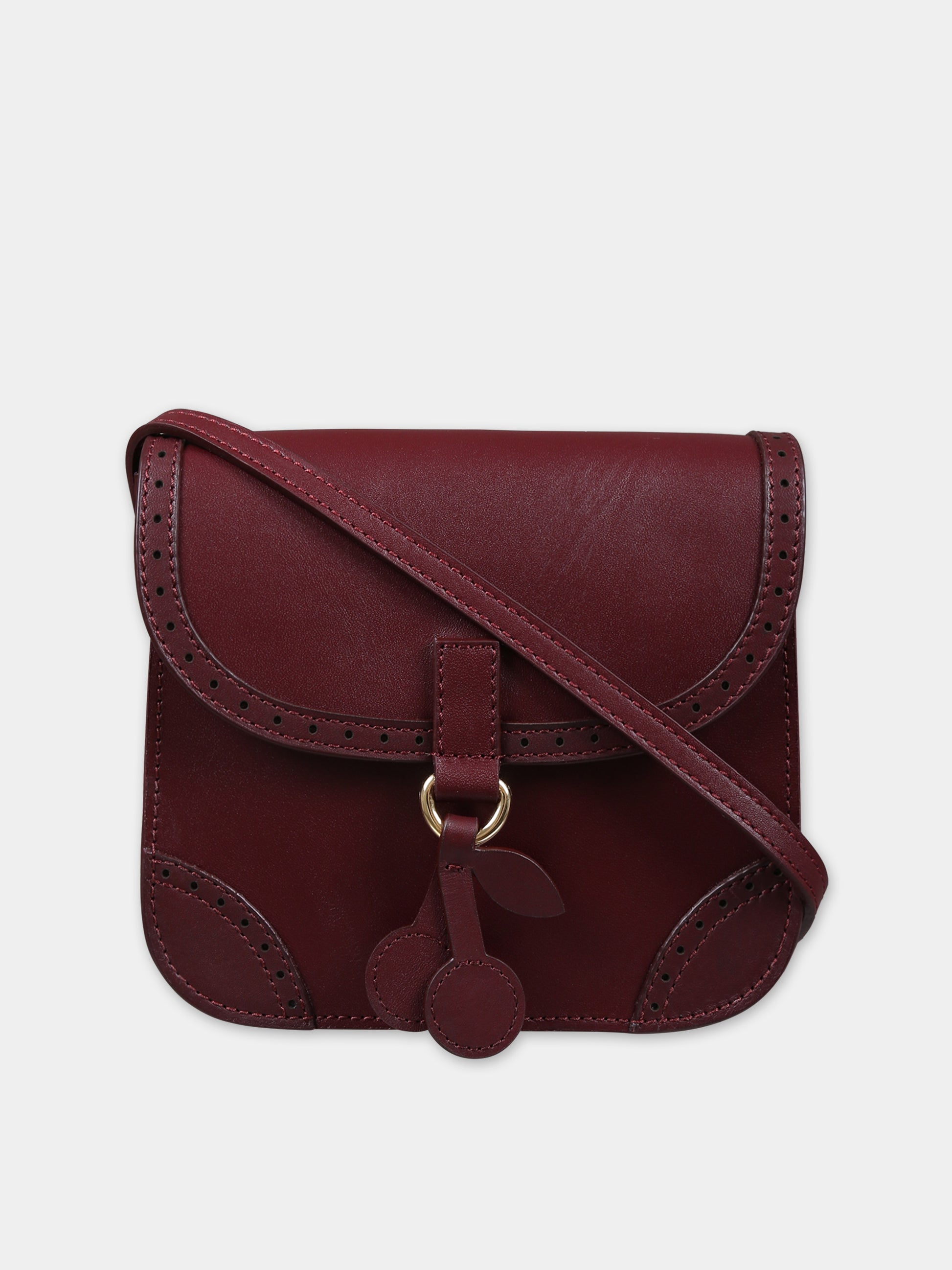 Borsa bordeaux per bambina con ciliegie,Bonpoint,W03GBAL00001 050