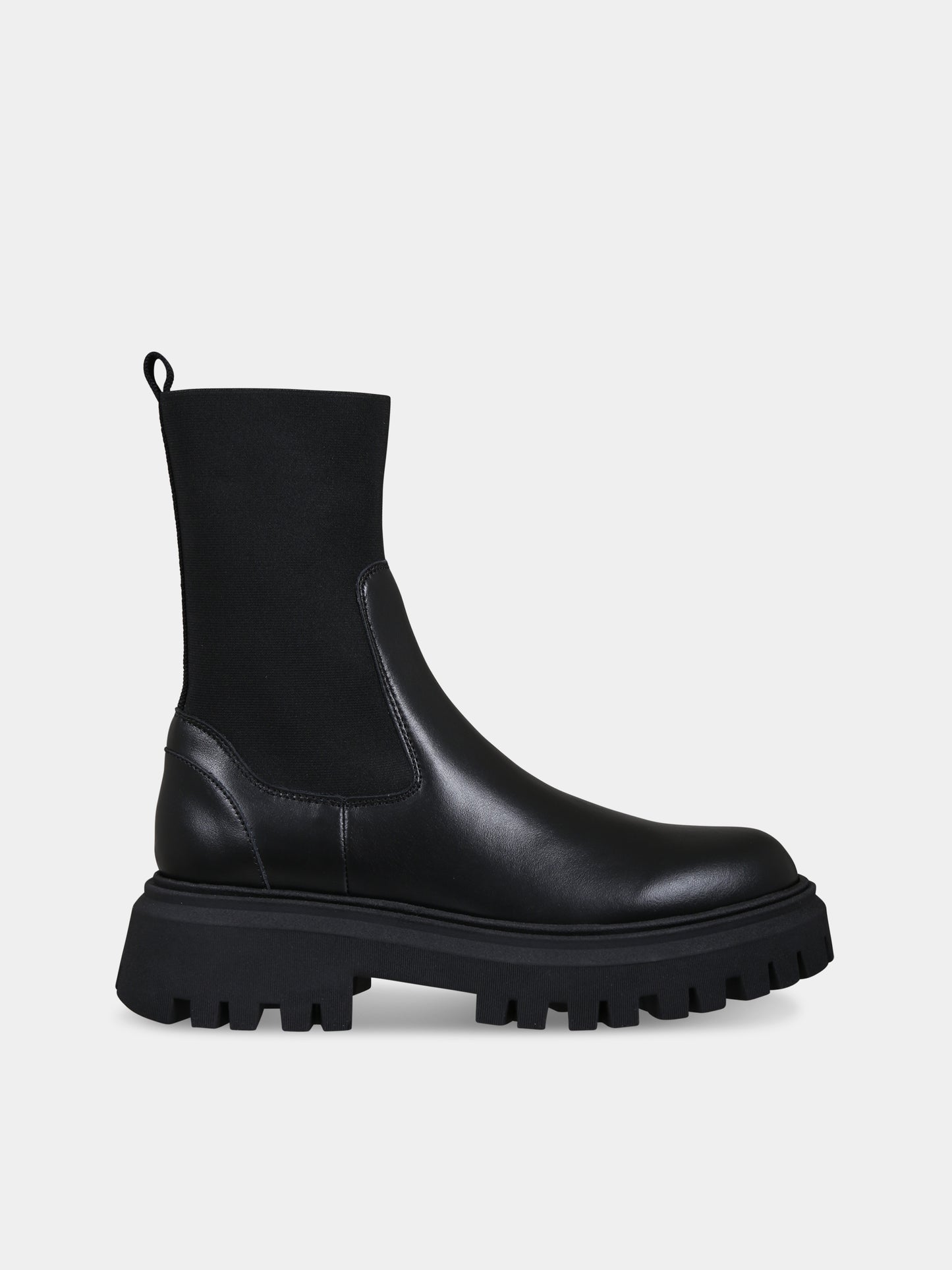 Stivali neri per bambina con logo,Moncler Kids,954 4F00030 M2302 999