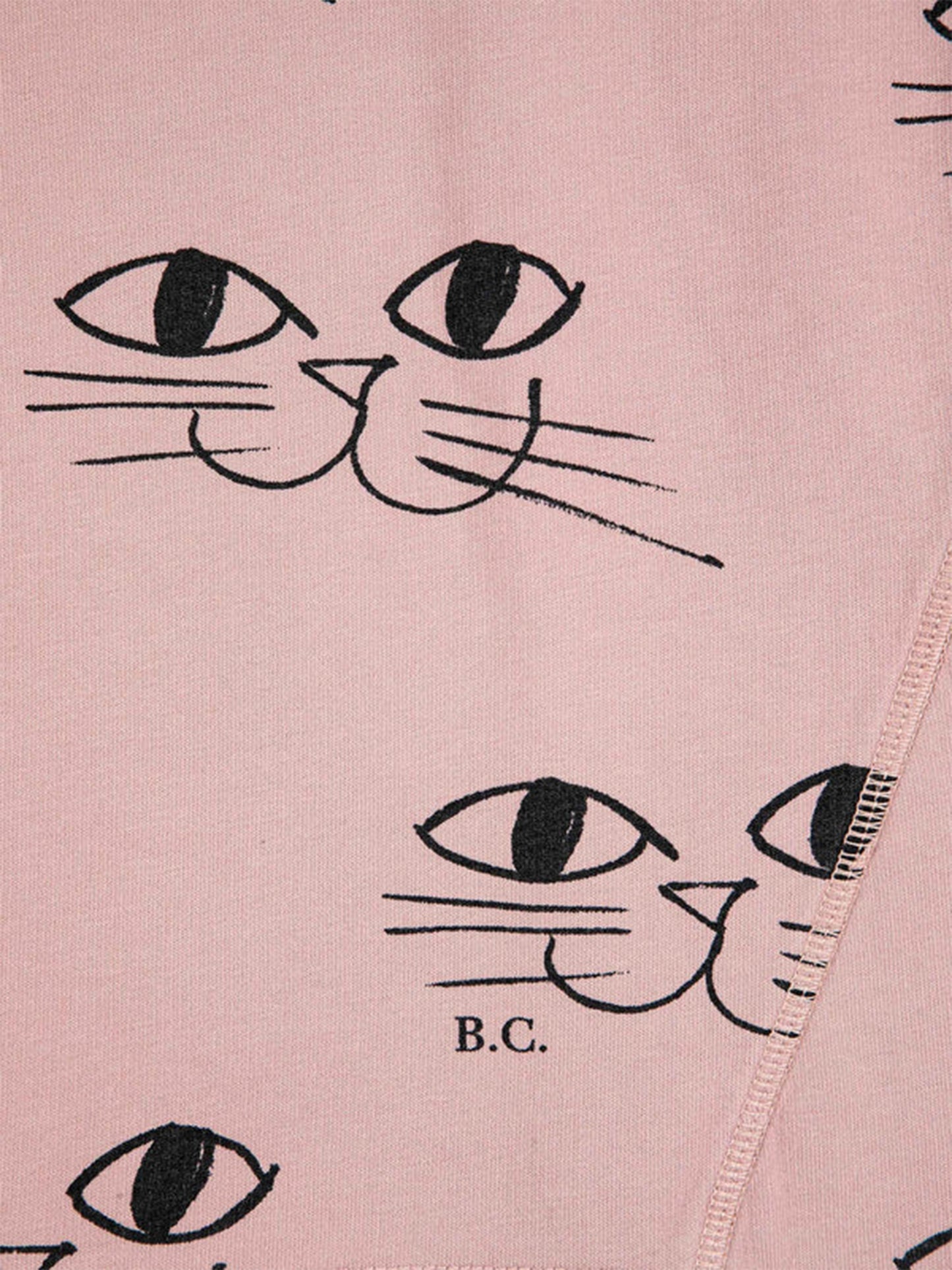 Felpa rosa per bambina con stampa gatti e logo,Bobo Choses,223AC047