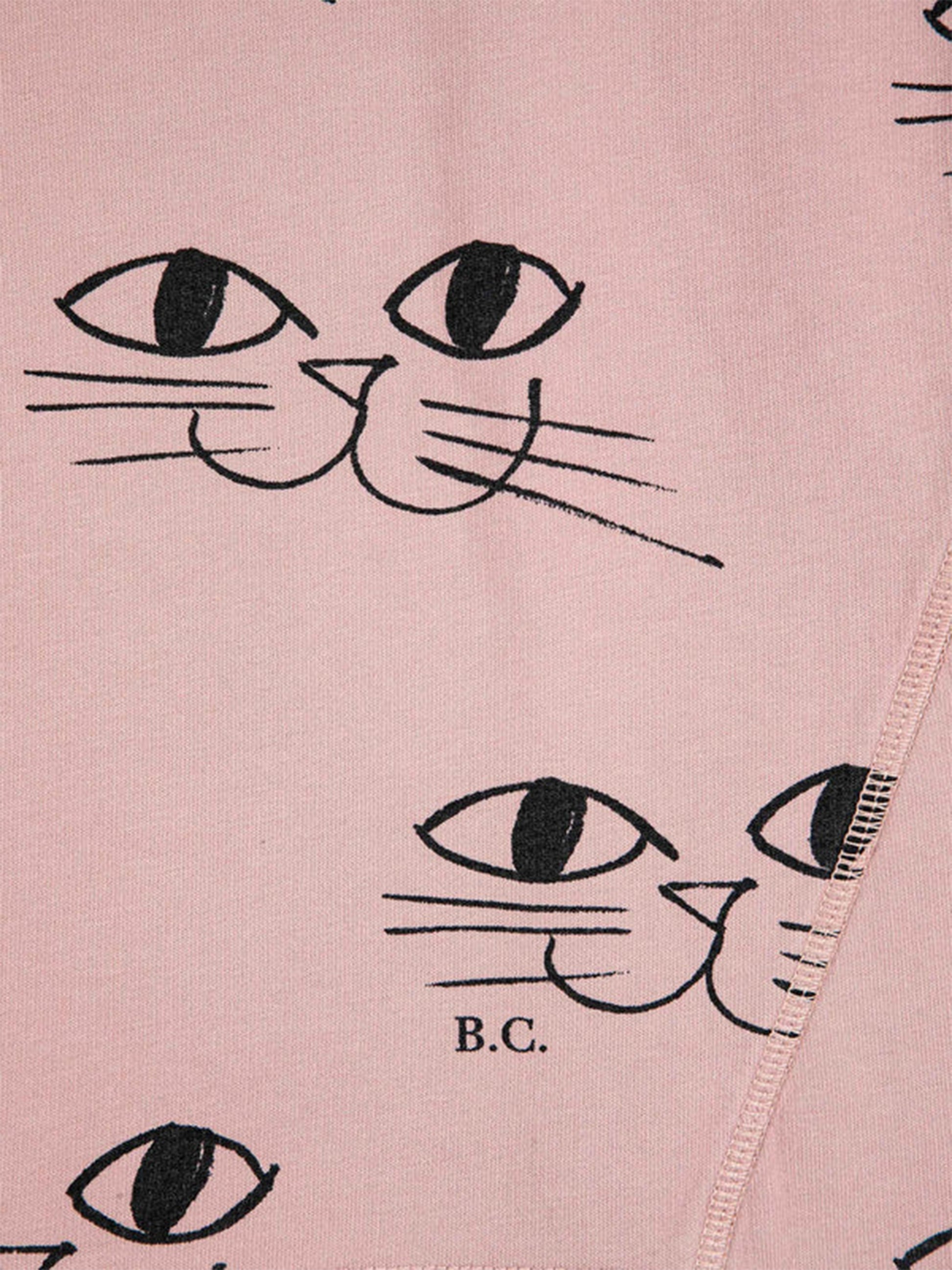 Felpa rosa per bambina con stampa gatti e logo,Bobo Choses,223AC047