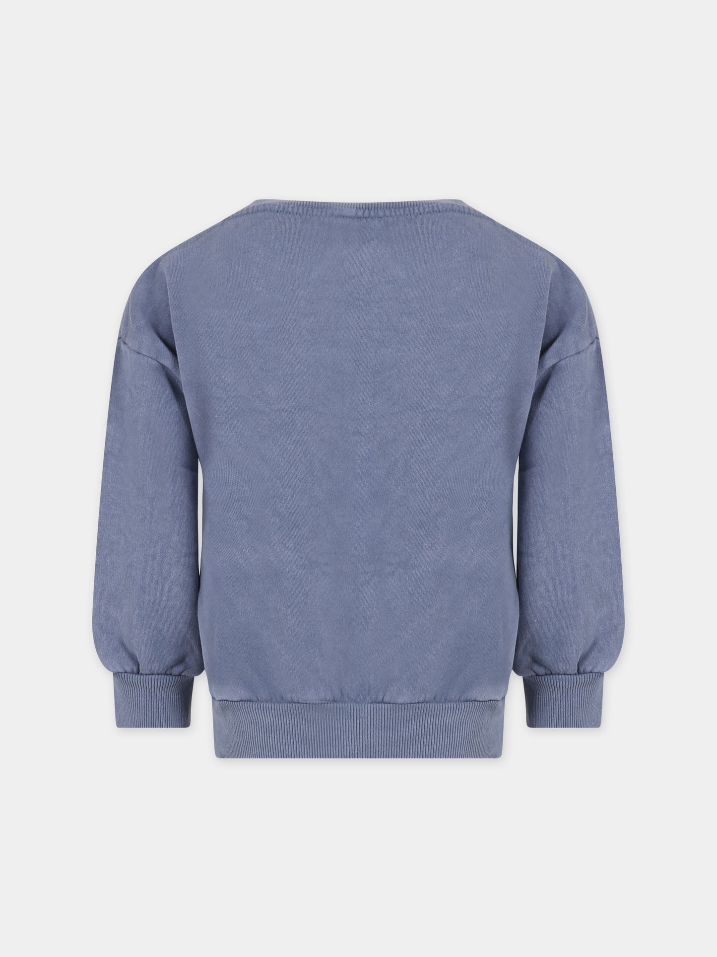 Felpa celeste per bambino con stampa albero,Bobo Choses,223AC030