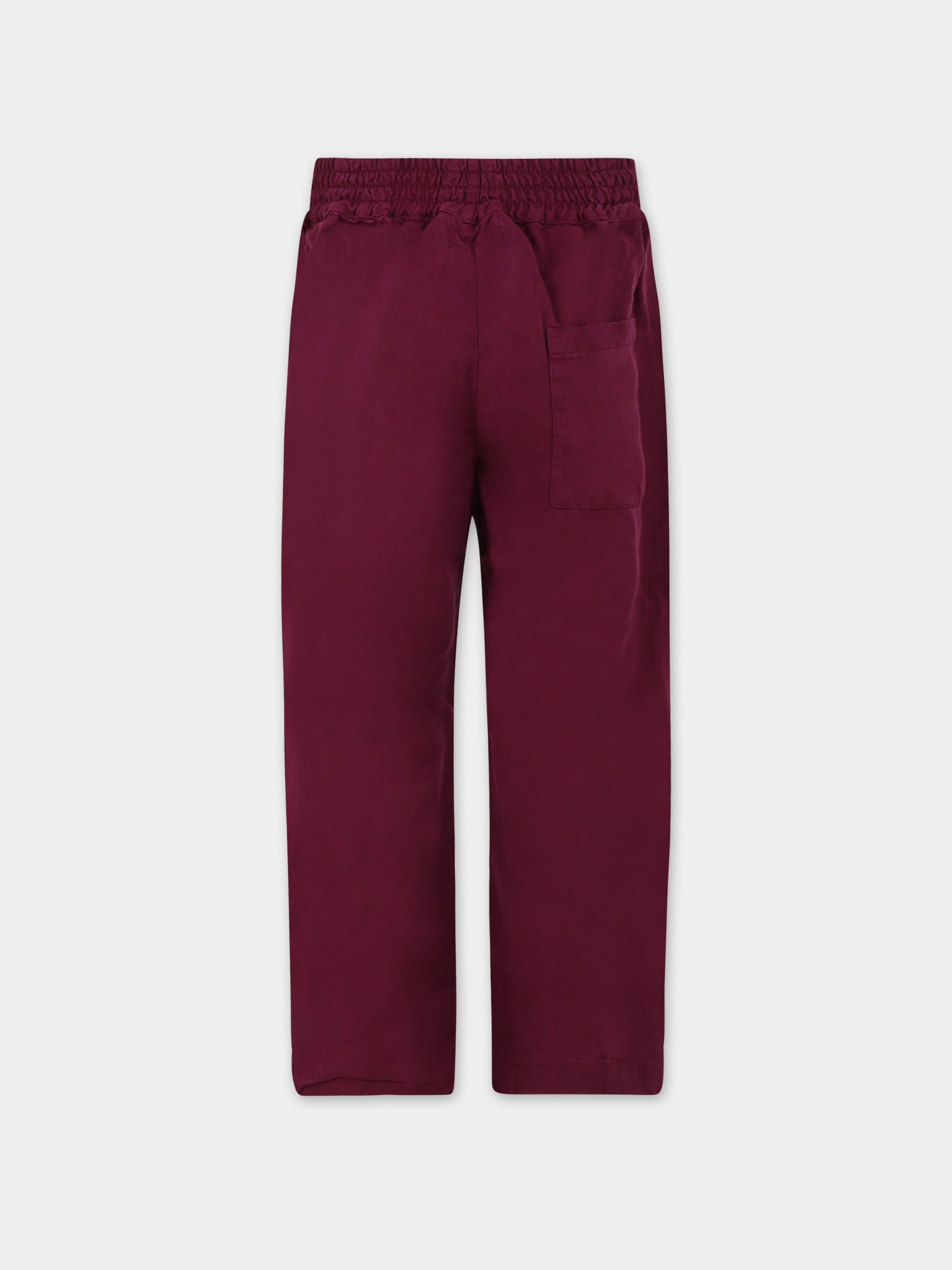 Pantaloni bordeaux per bambina con logo,Bobo Choses,223AC082