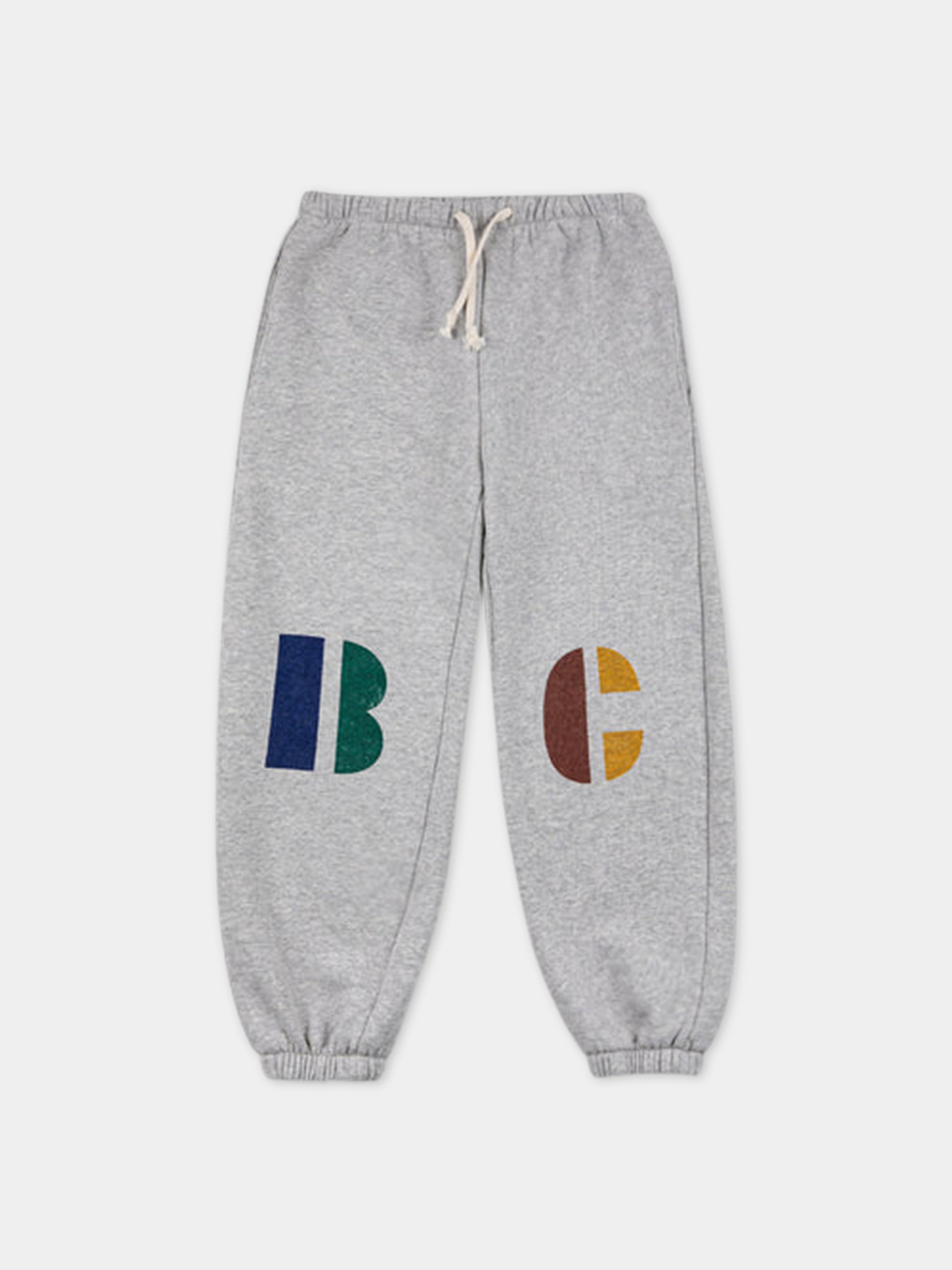 Pantalone grigio per bambino con stampa logo,Bobo Choses,223AC066