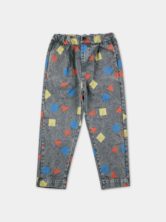 Pantalone grigio per bambino con stampa,Bobo Choses,223AC078